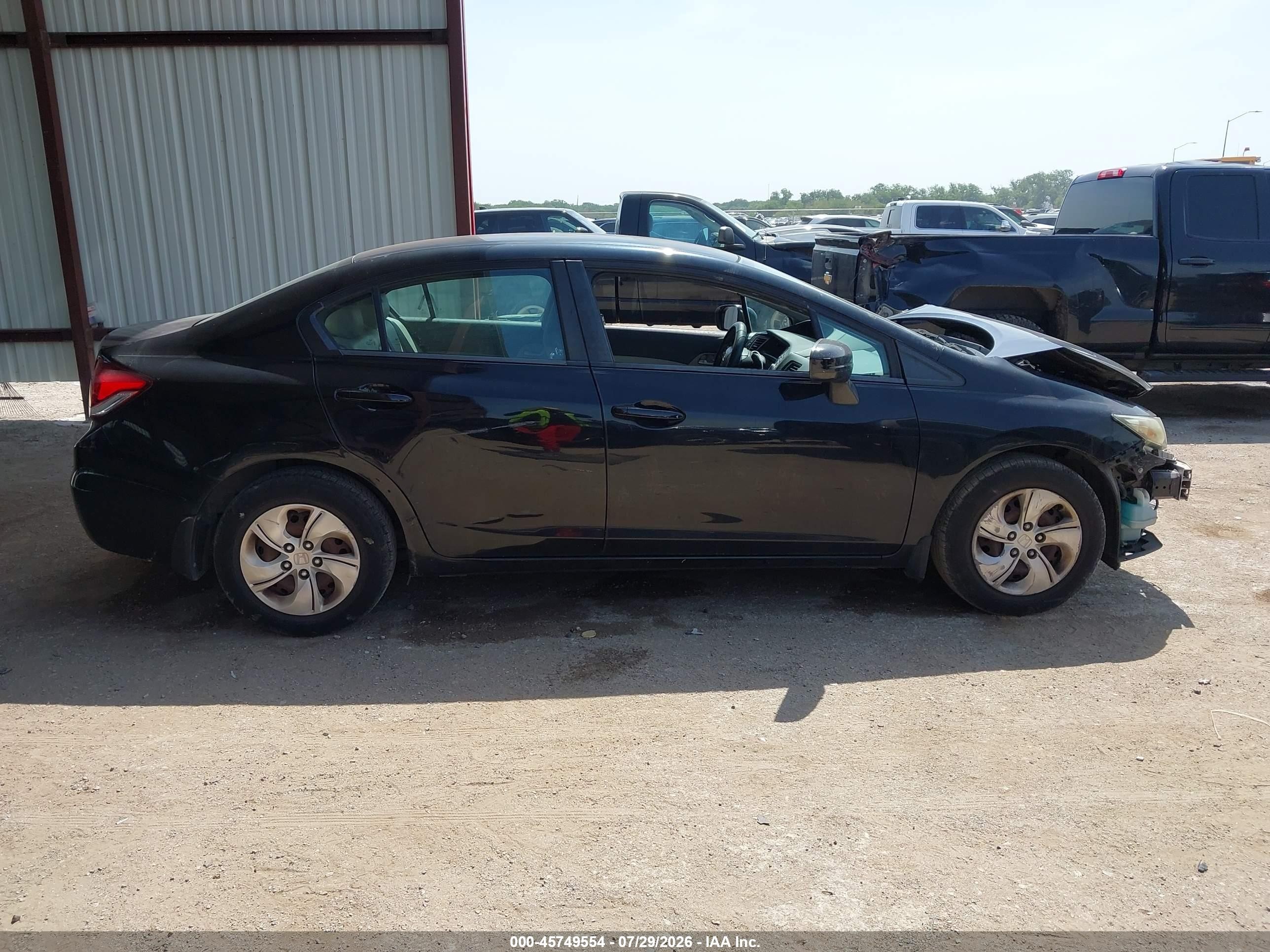 2014 Honda Civic Lx Black vin: 19XFB2F5XEE024887