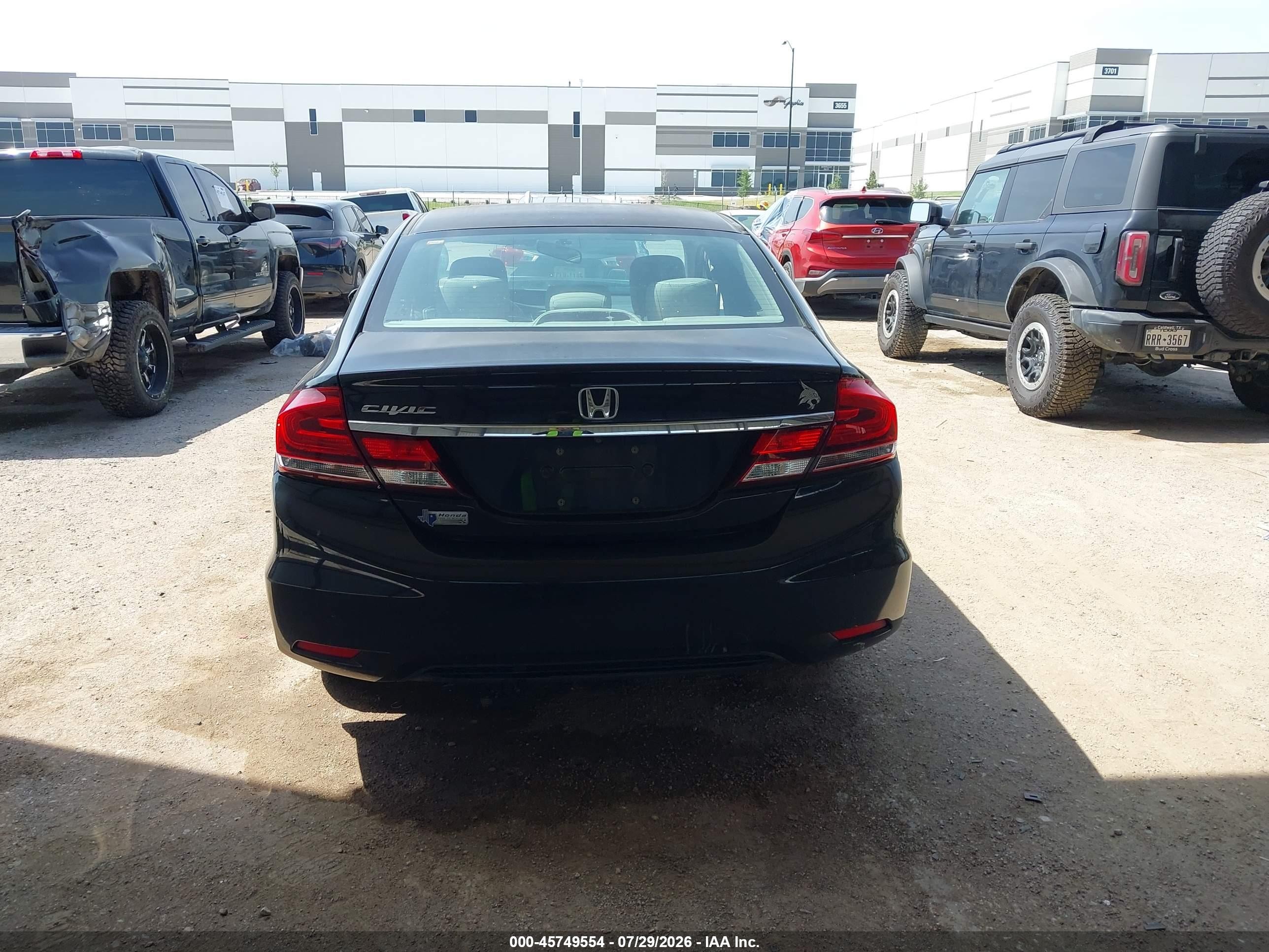 2014 Honda Civic Lx Black vin: 19XFB2F5XEE024887