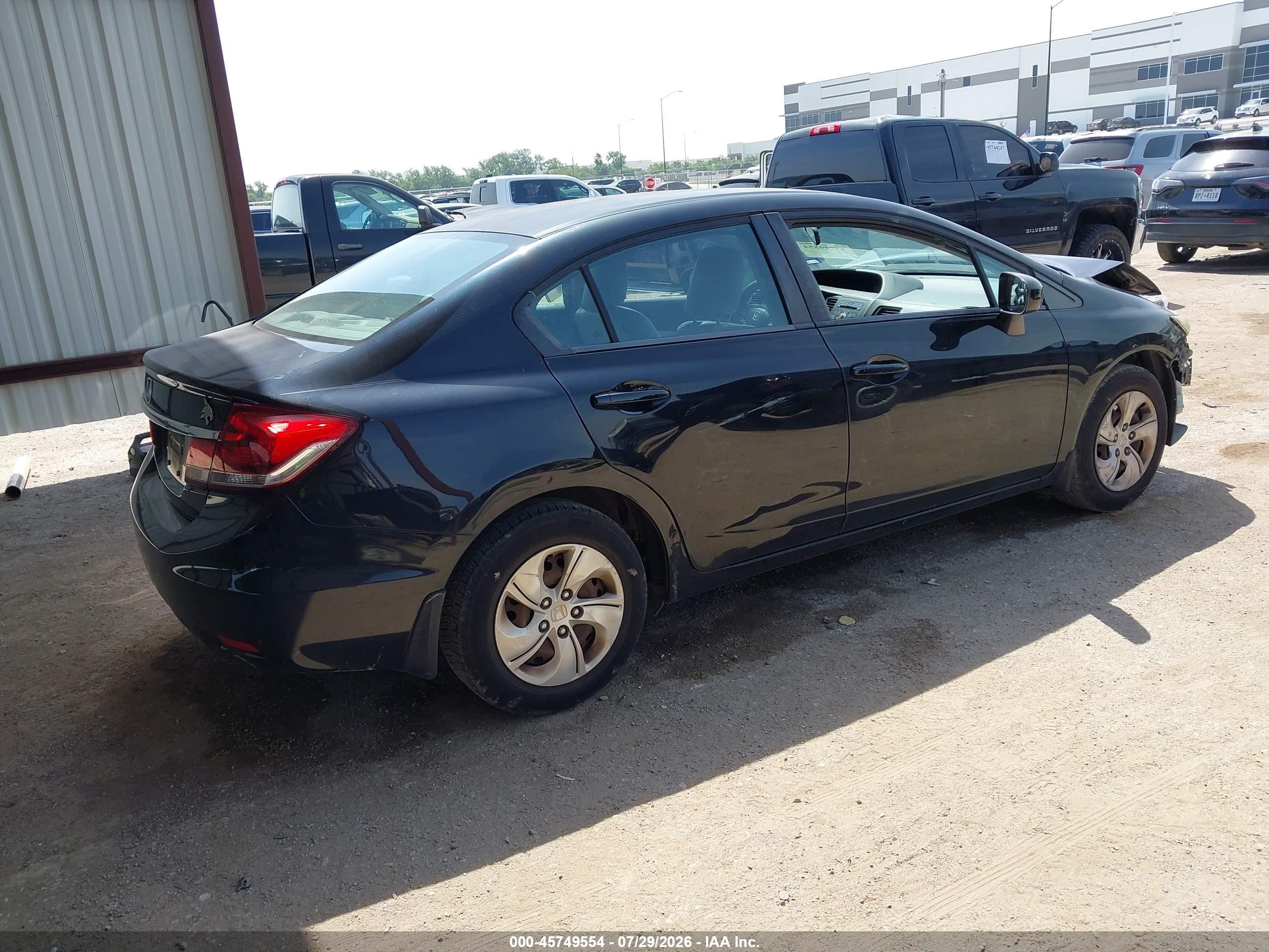 2014 Honda Civic Lx Black vin: 19XFB2F5XEE024887