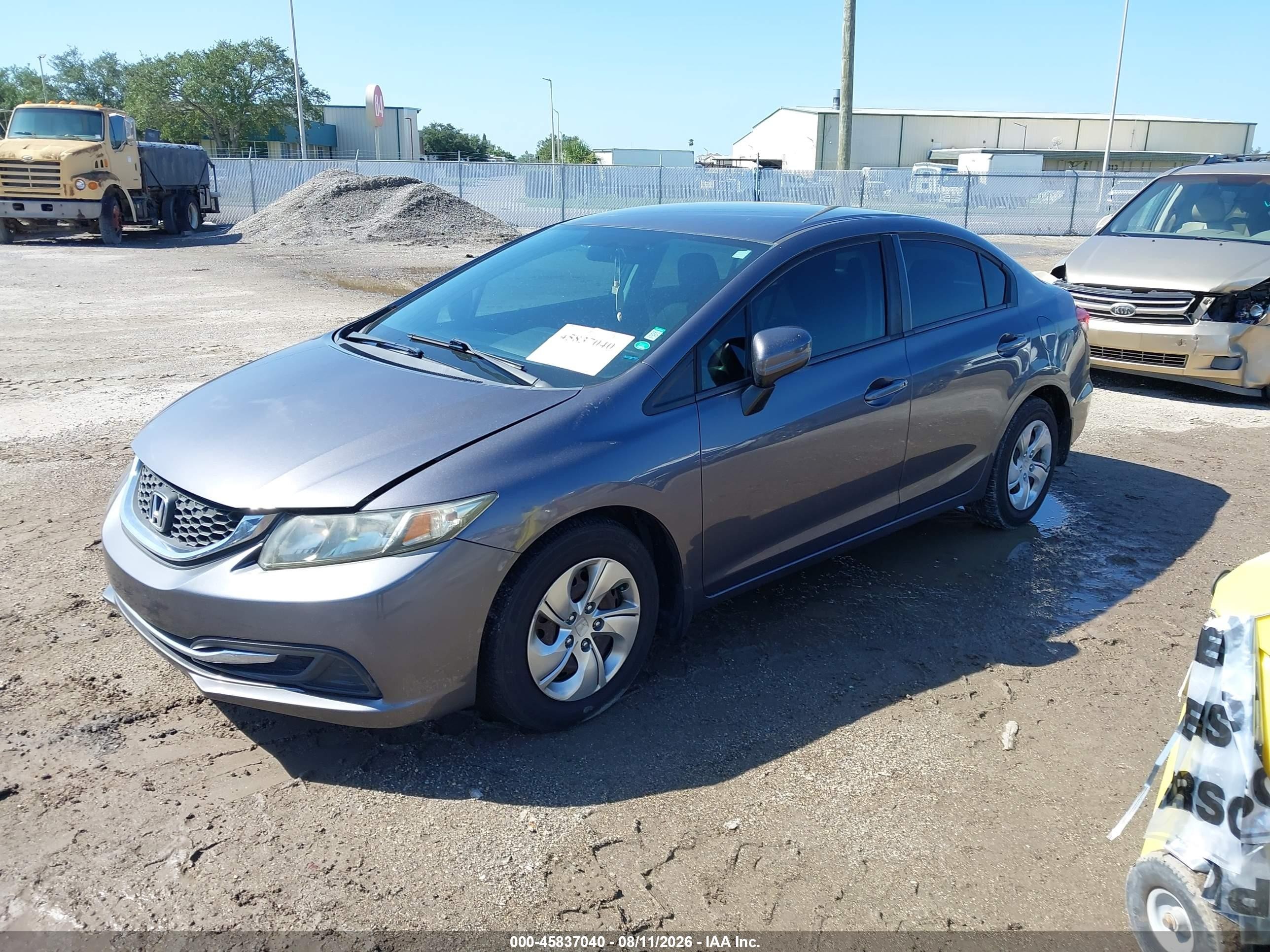 2014 Honda Civic Lx Gray vin: 19XFB2F5XEE039681