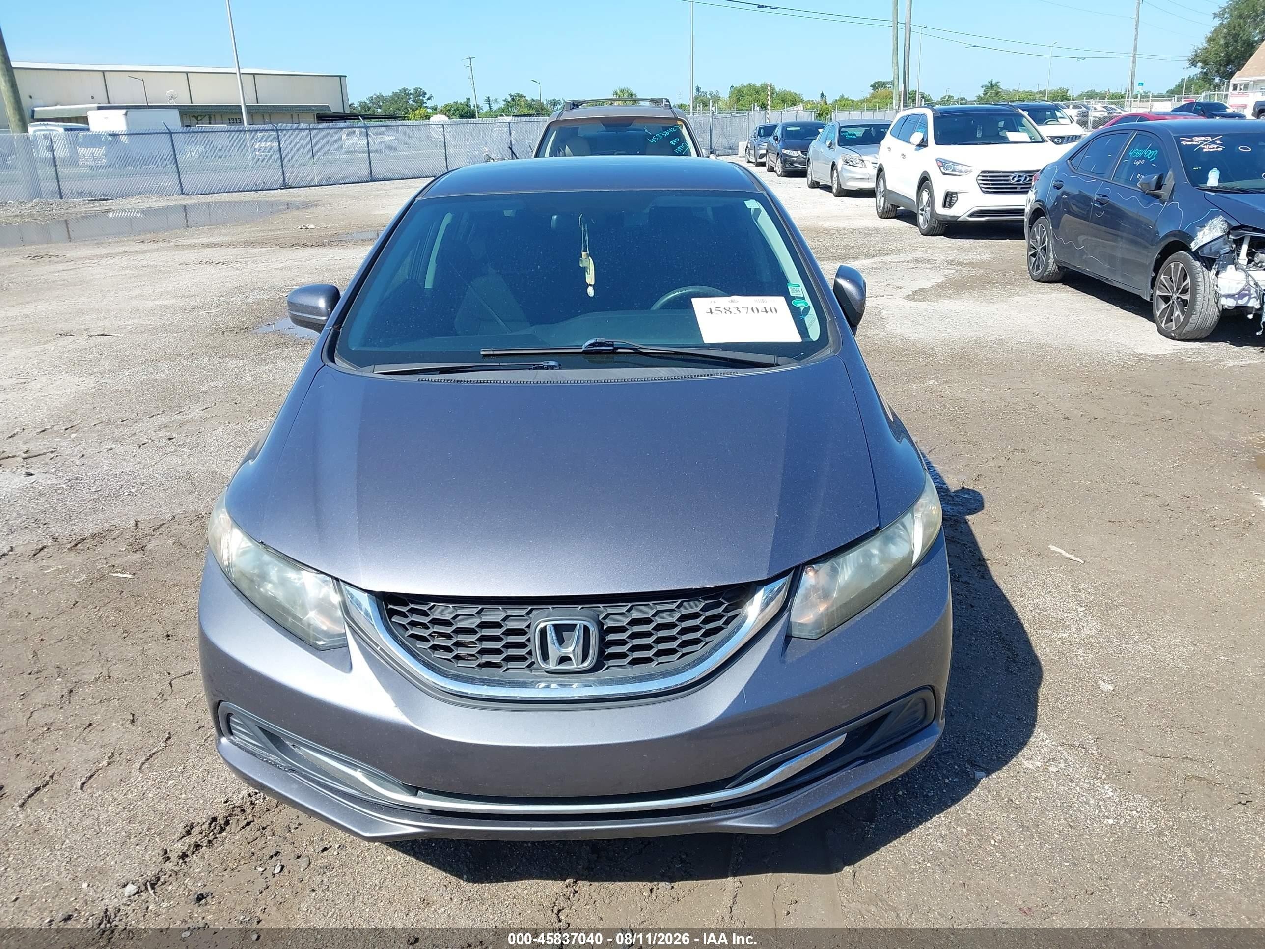2014 Honda Civic Lx Gray vin: 19XFB2F5XEE039681