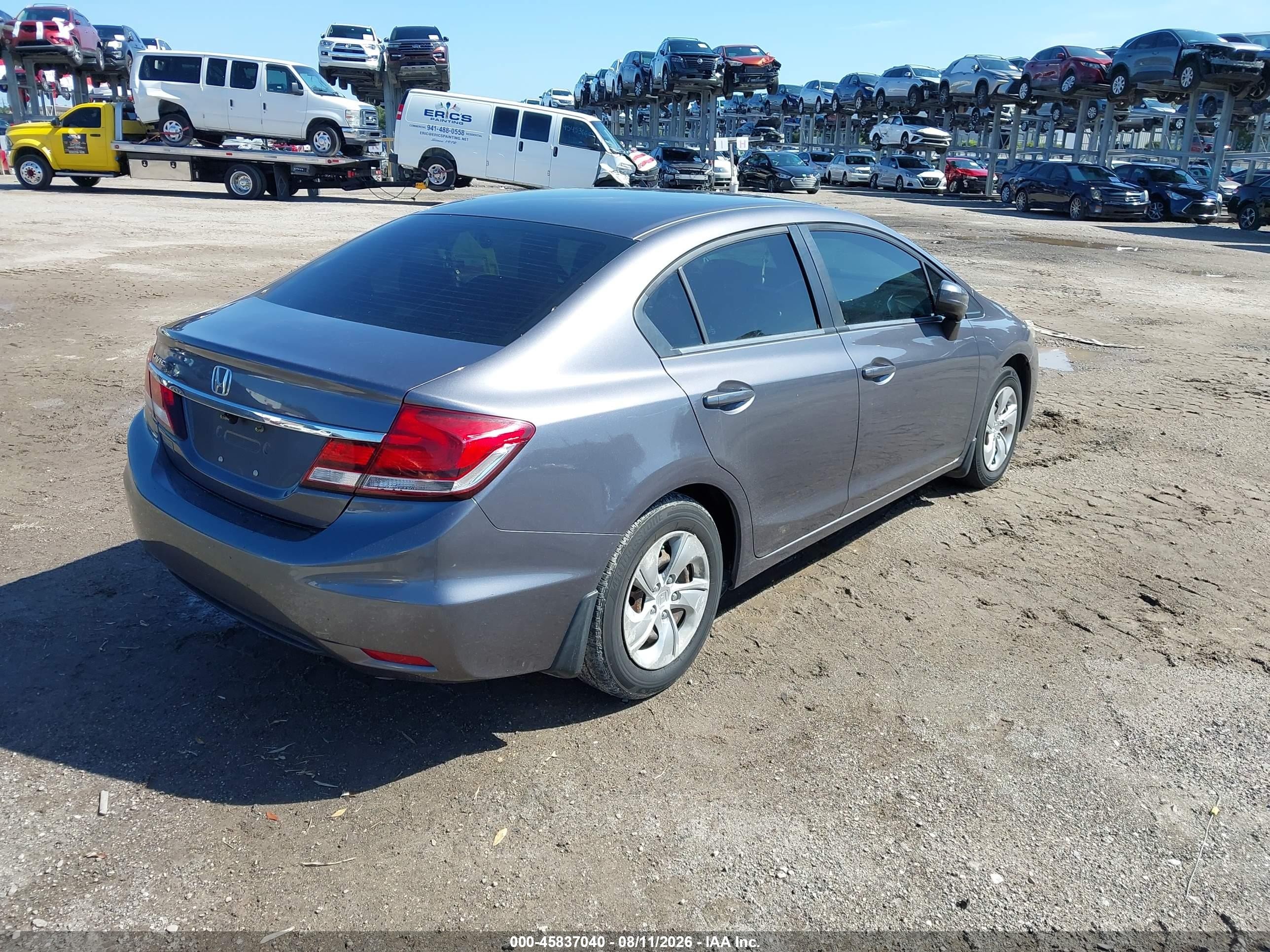 2014 Honda Civic Lx Gray vin: 19XFB2F5XEE039681