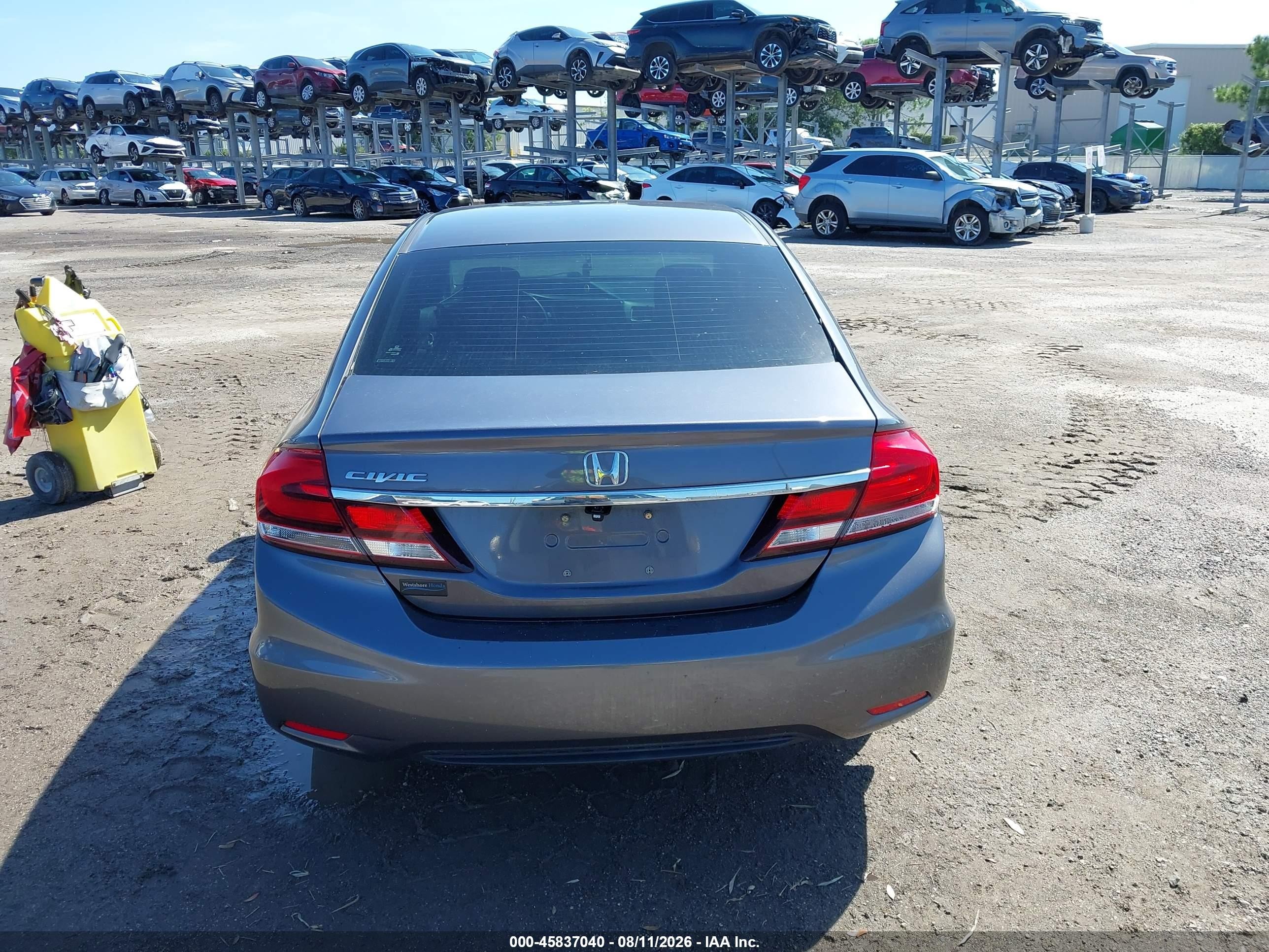 2014 Honda Civic Lx Gray vin: 19XFB2F5XEE039681