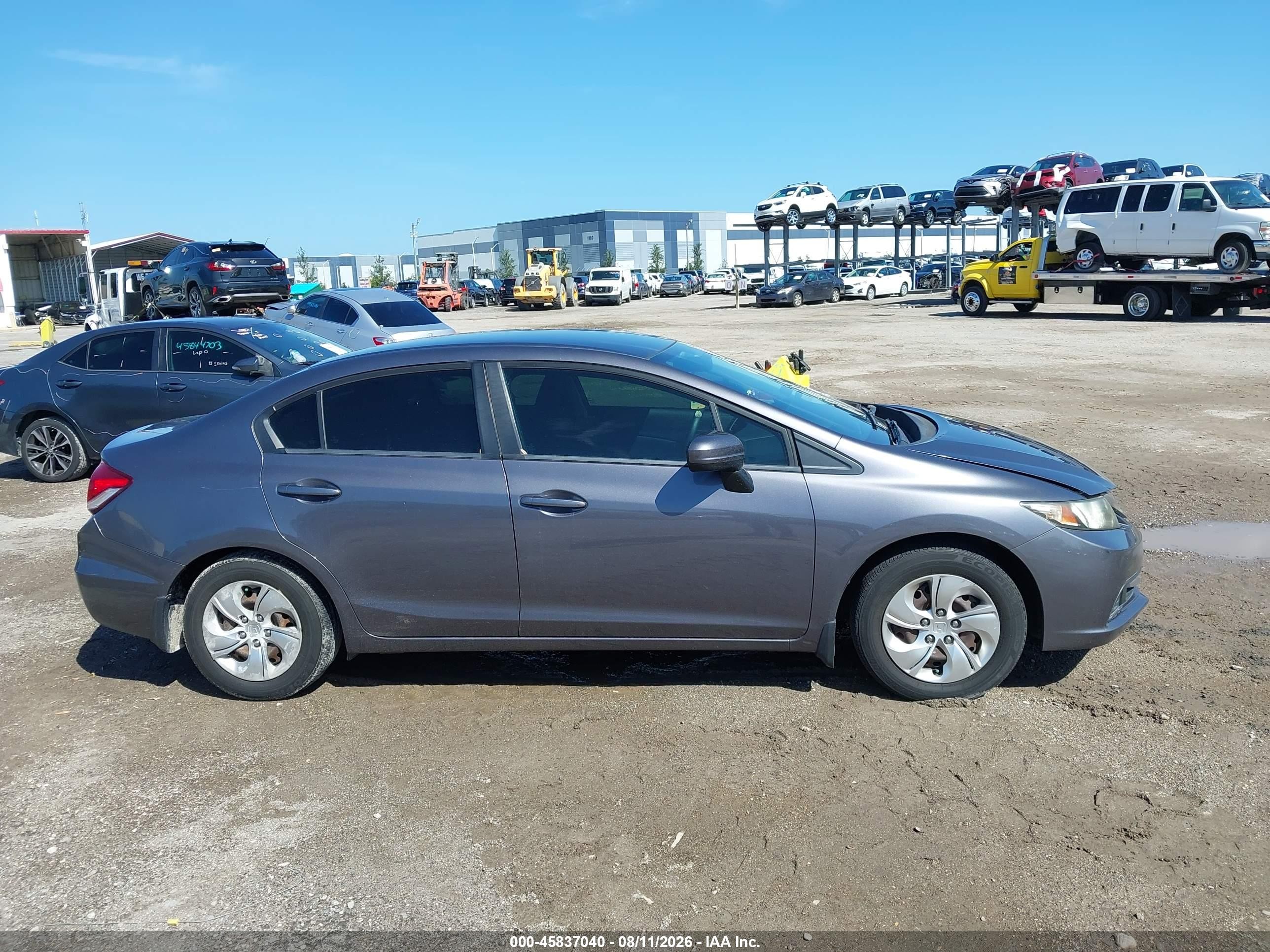 2014 Honda Civic Lx Gray vin: 19XFB2F5XEE039681