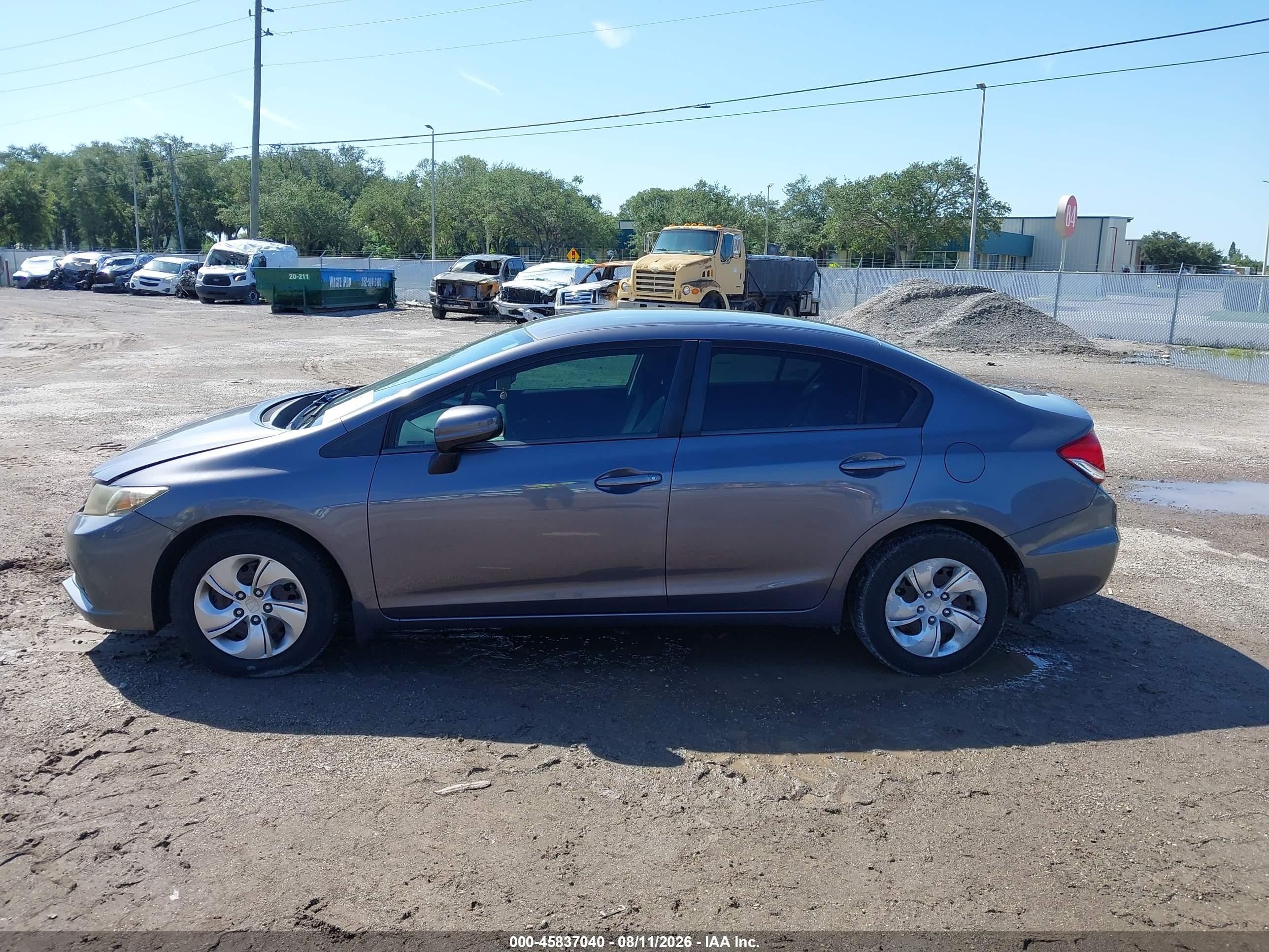 2014 Honda Civic Lx Gray vin: 19XFB2F5XEE039681