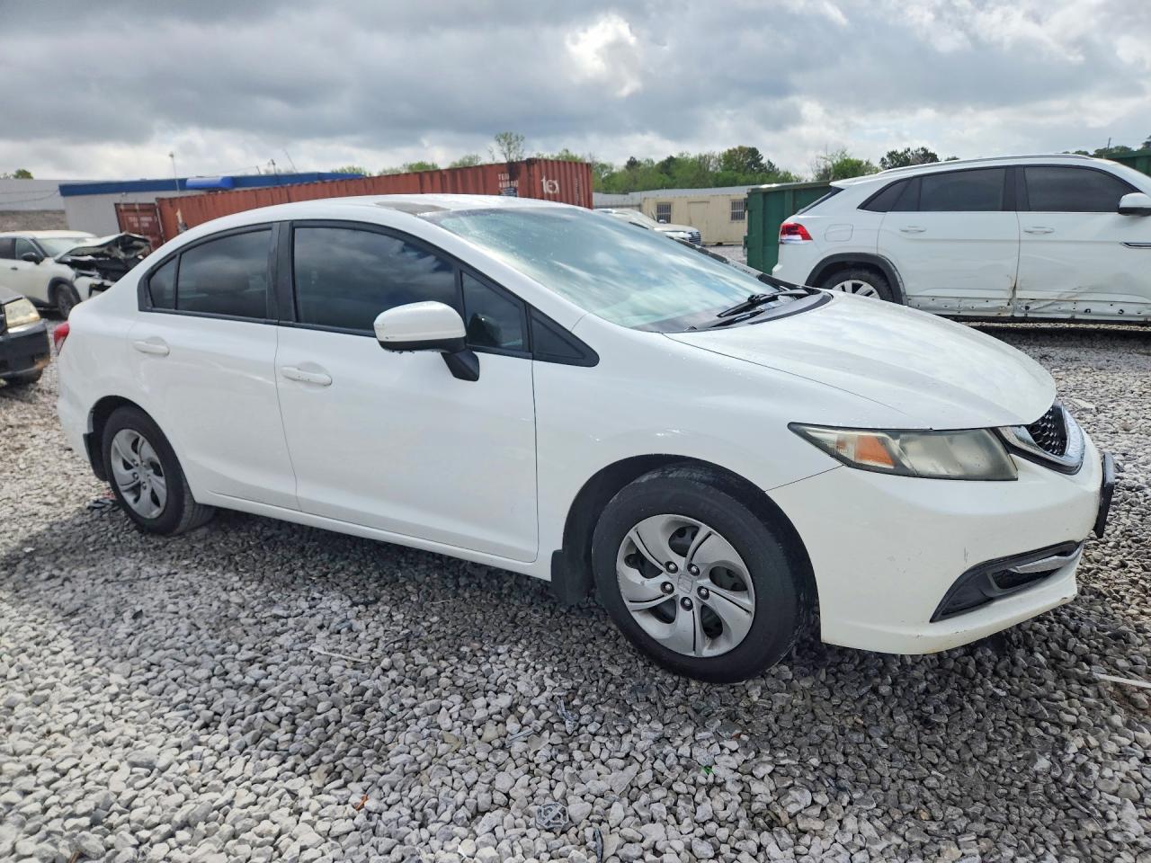 2014 Honda Civic Lx White vin: 19XFB2F5XEE046047