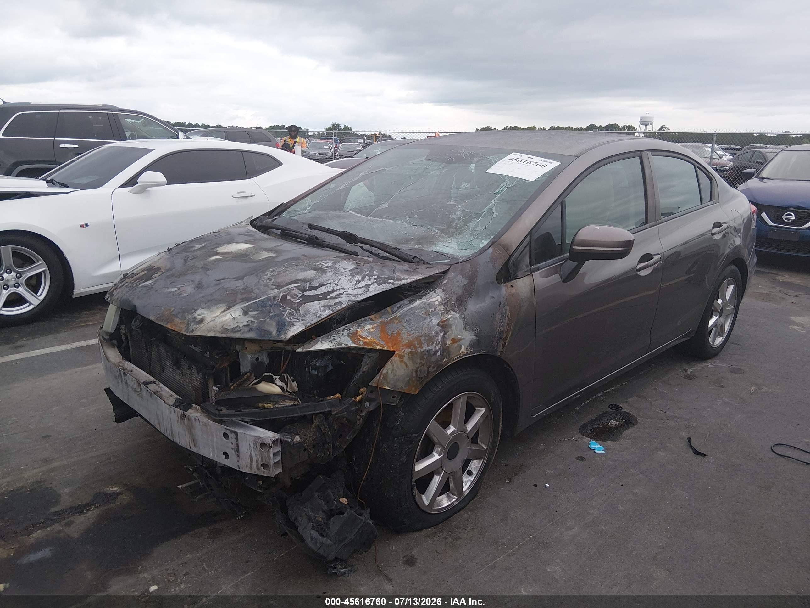 2014 Honda Civic Lx Серый vin: 19XFB2F5XEE055119