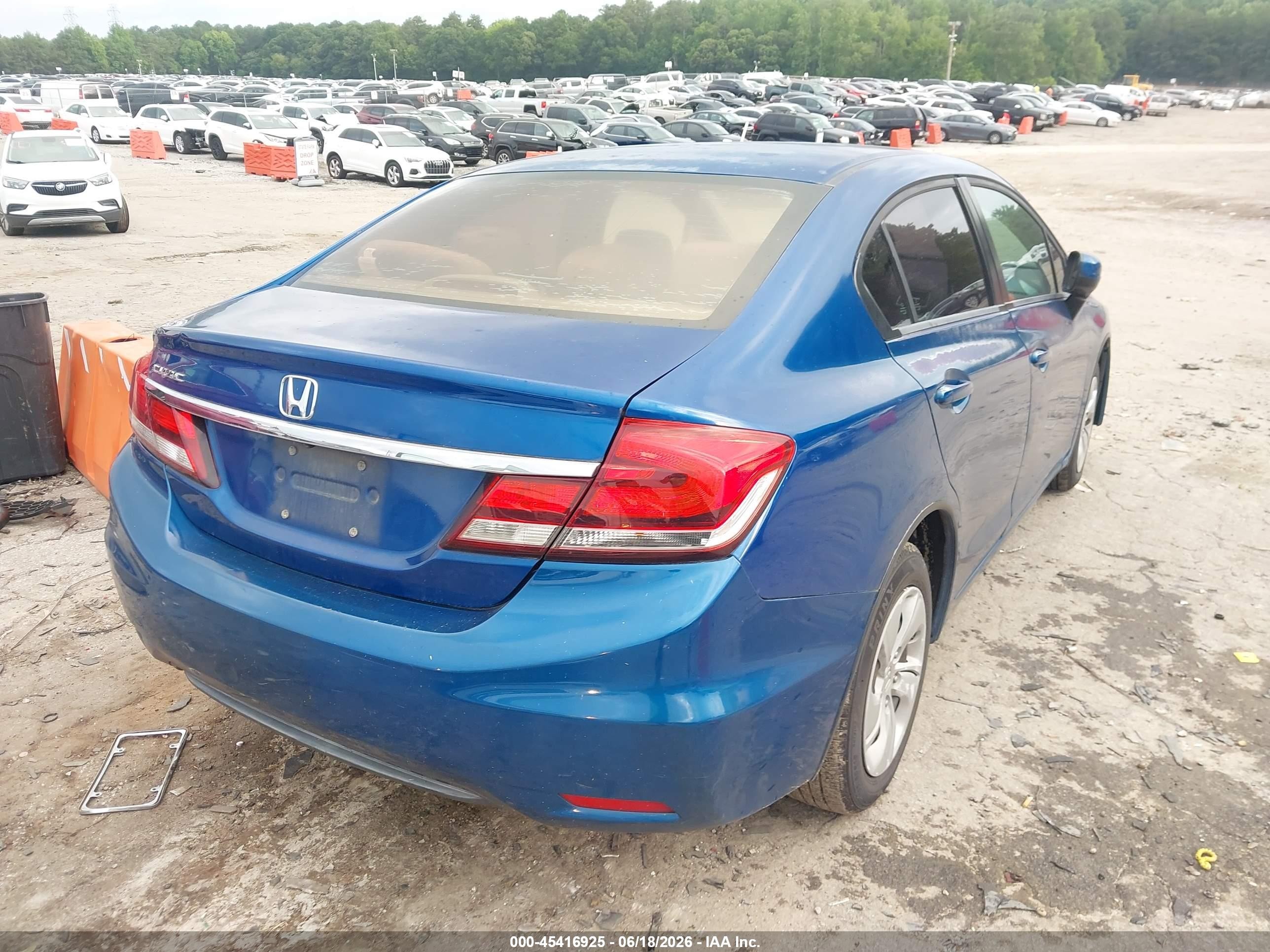 2014 Honda Civic Lx Blue vin: 19XFB2F5XEE066766