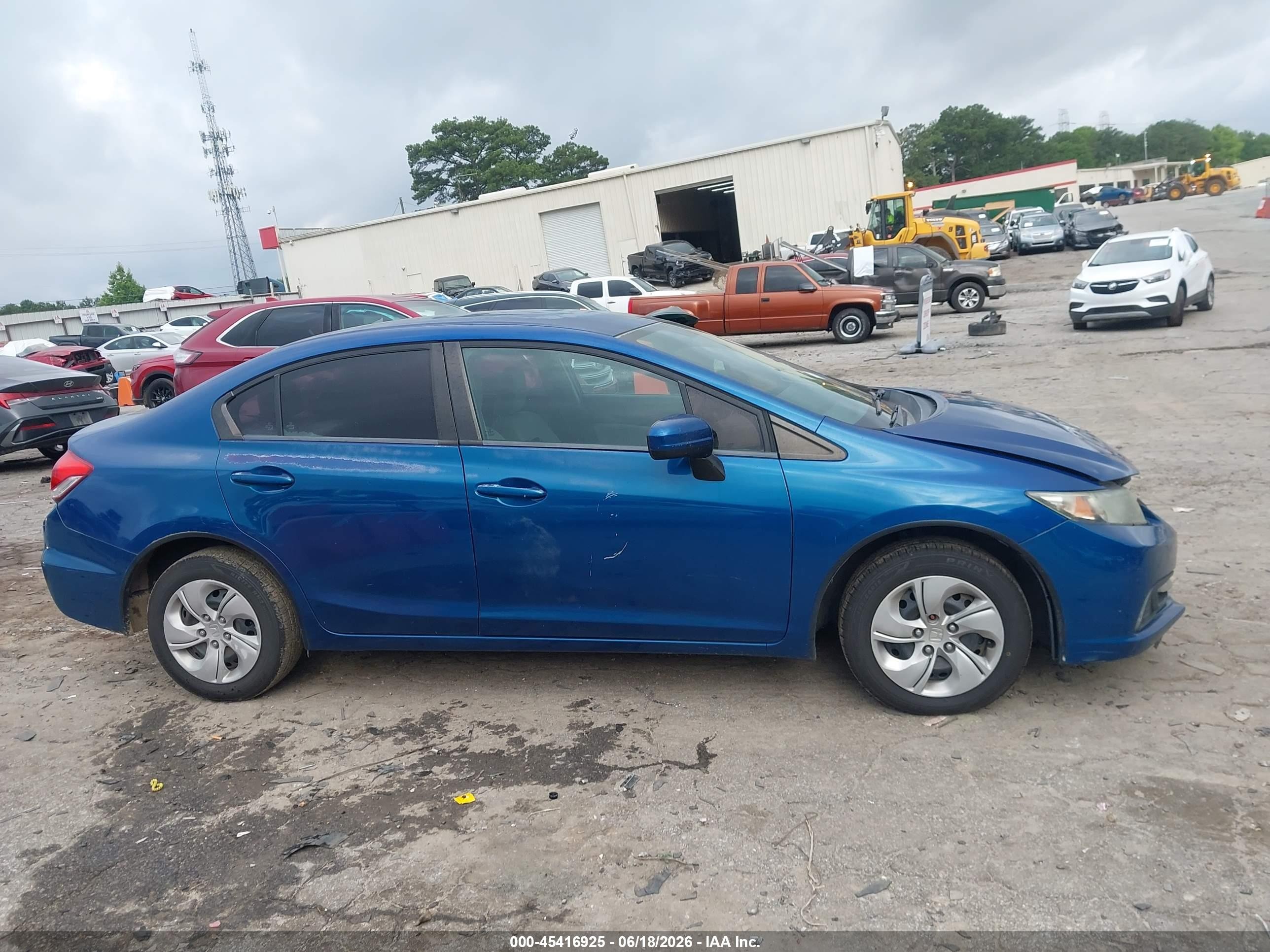 2014 Honda Civic Lx Blue vin: 19XFB2F5XEE066766