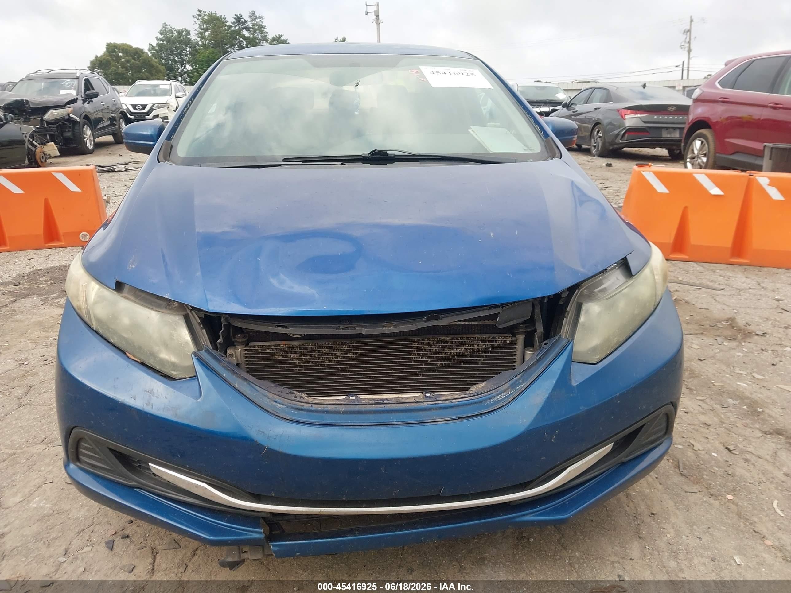 2014 Honda Civic Lx Blue vin: 19XFB2F5XEE066766
