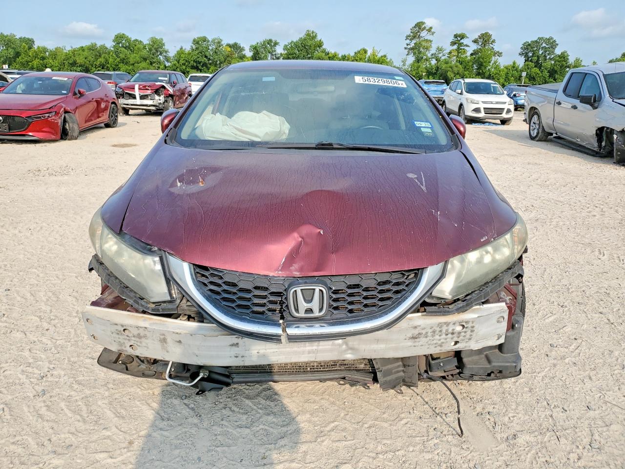 2014 Honda Civic Lx Red vin: 19XFB2F5XEE070641