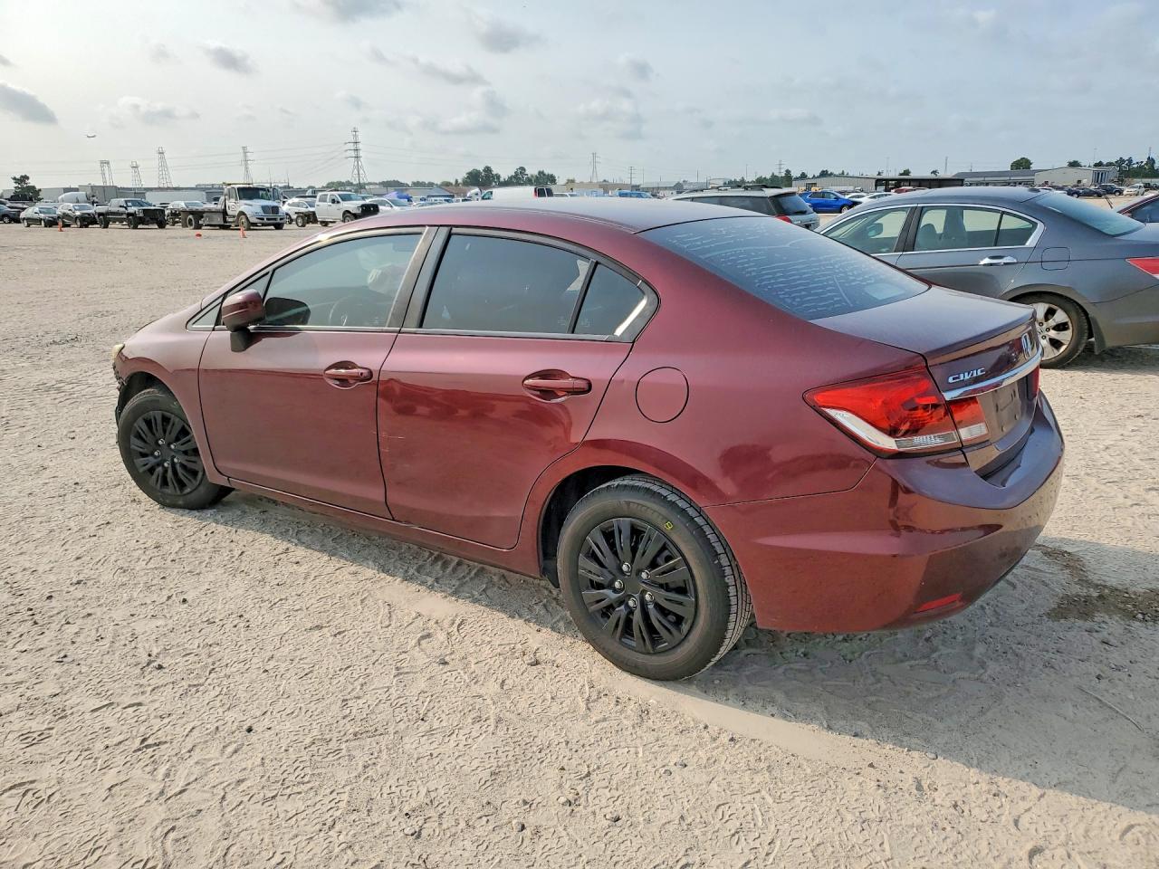 2014 Honda Civic Lx Red vin: 19XFB2F5XEE070641