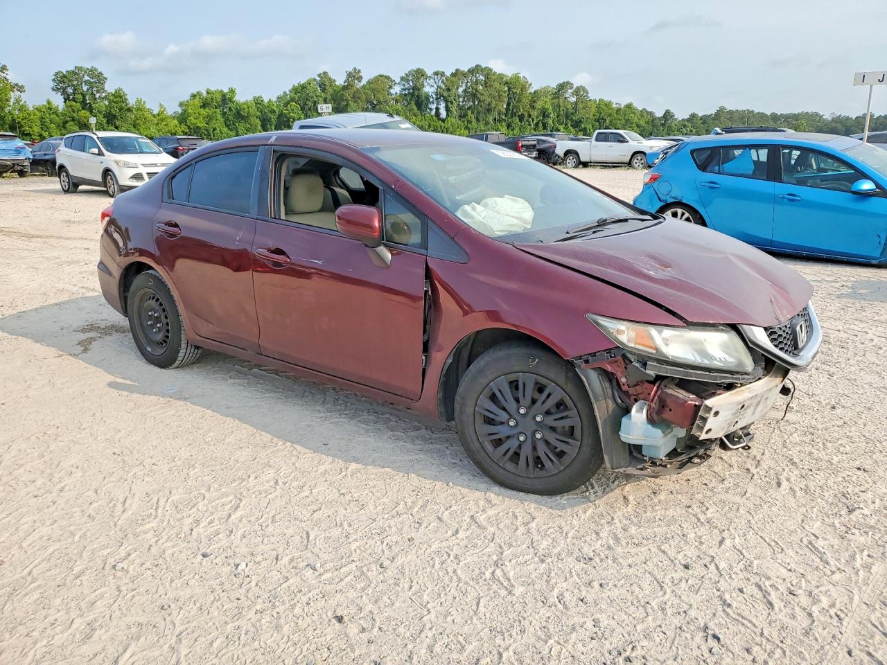 2014 Honda Civic Lx Red vin: 19XFB2F5XEE070641