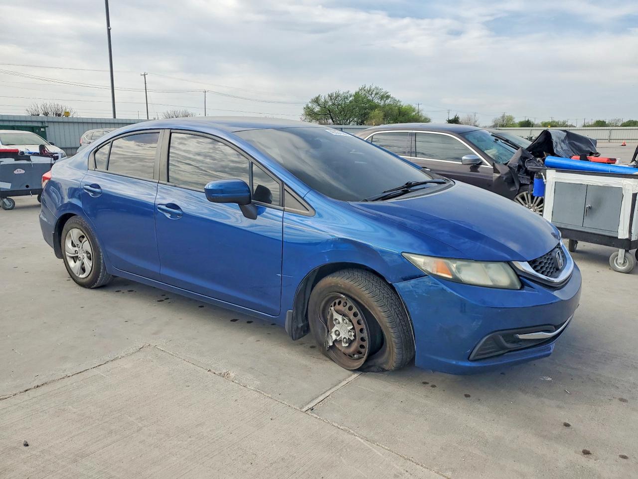 2014 Honda Civic Lx Blue vin: 19XFB2F5XEE086550