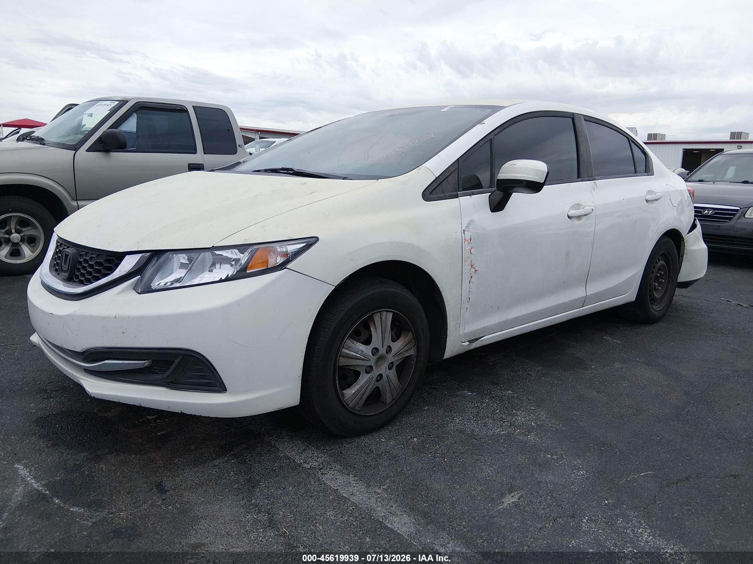 2014 Honda Civic Lx White vin: 19XFB2F5XEE211191