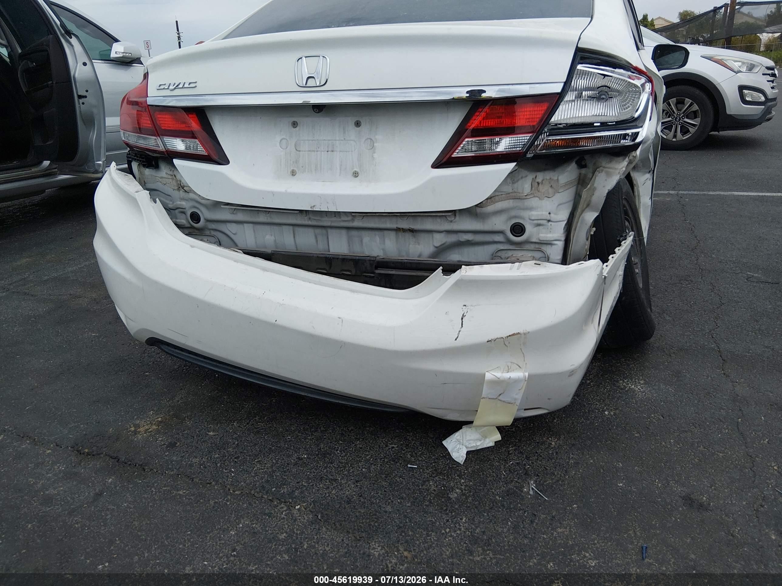2014 Honda Civic Lx White vin: 19XFB2F5XEE211191