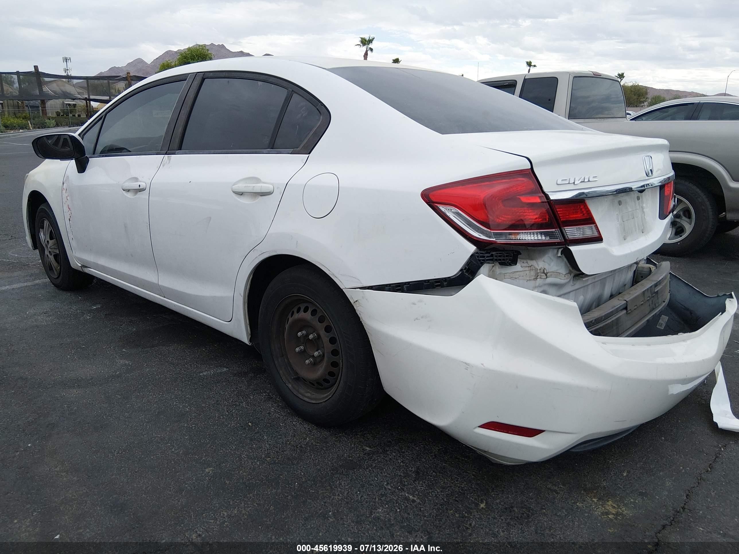2014 Honda Civic Lx White vin: 19XFB2F5XEE211191