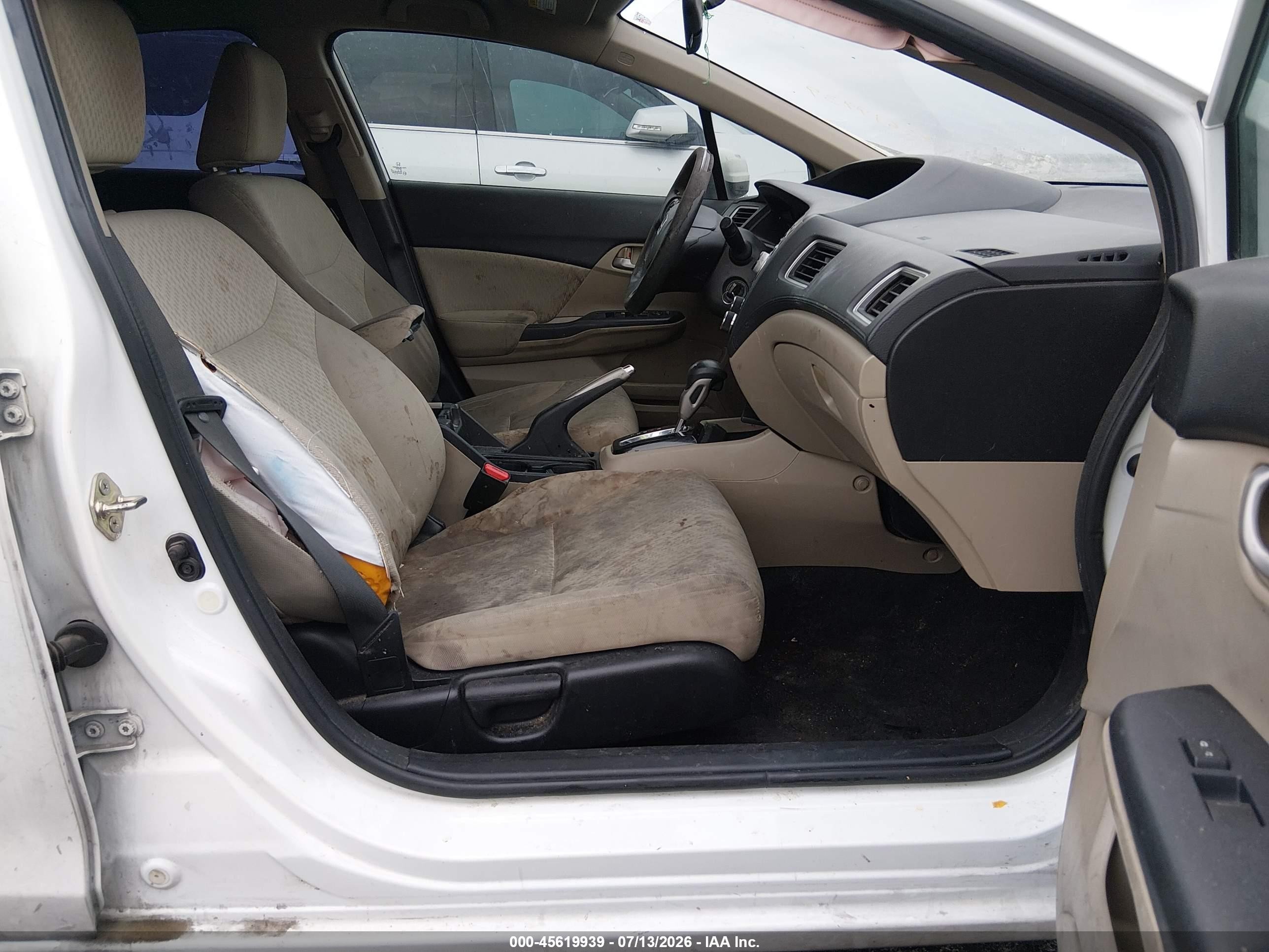 2014 Honda Civic Lx White vin: 19XFB2F5XEE211191