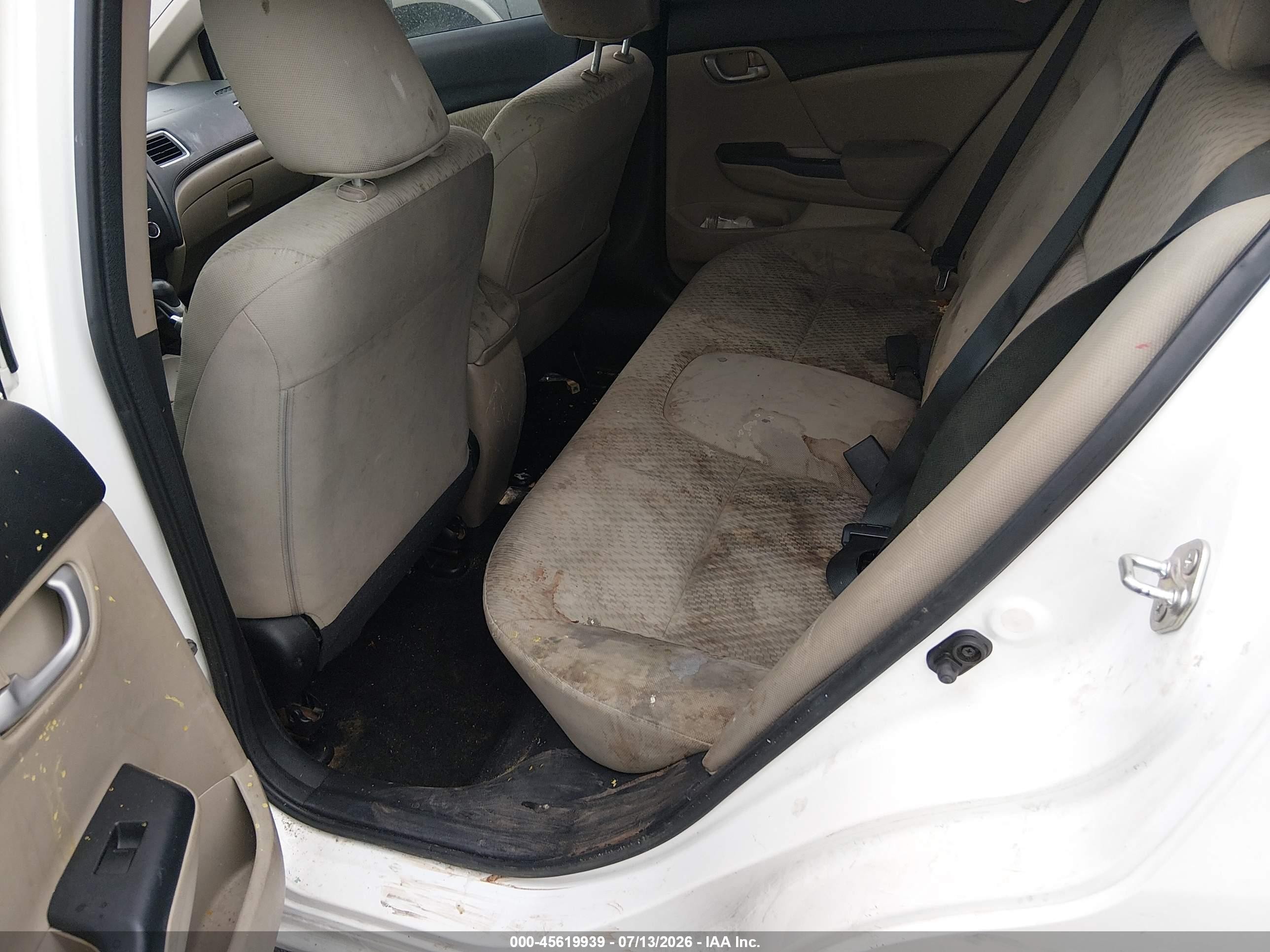 2014 Honda Civic Lx White vin: 19XFB2F5XEE211191
