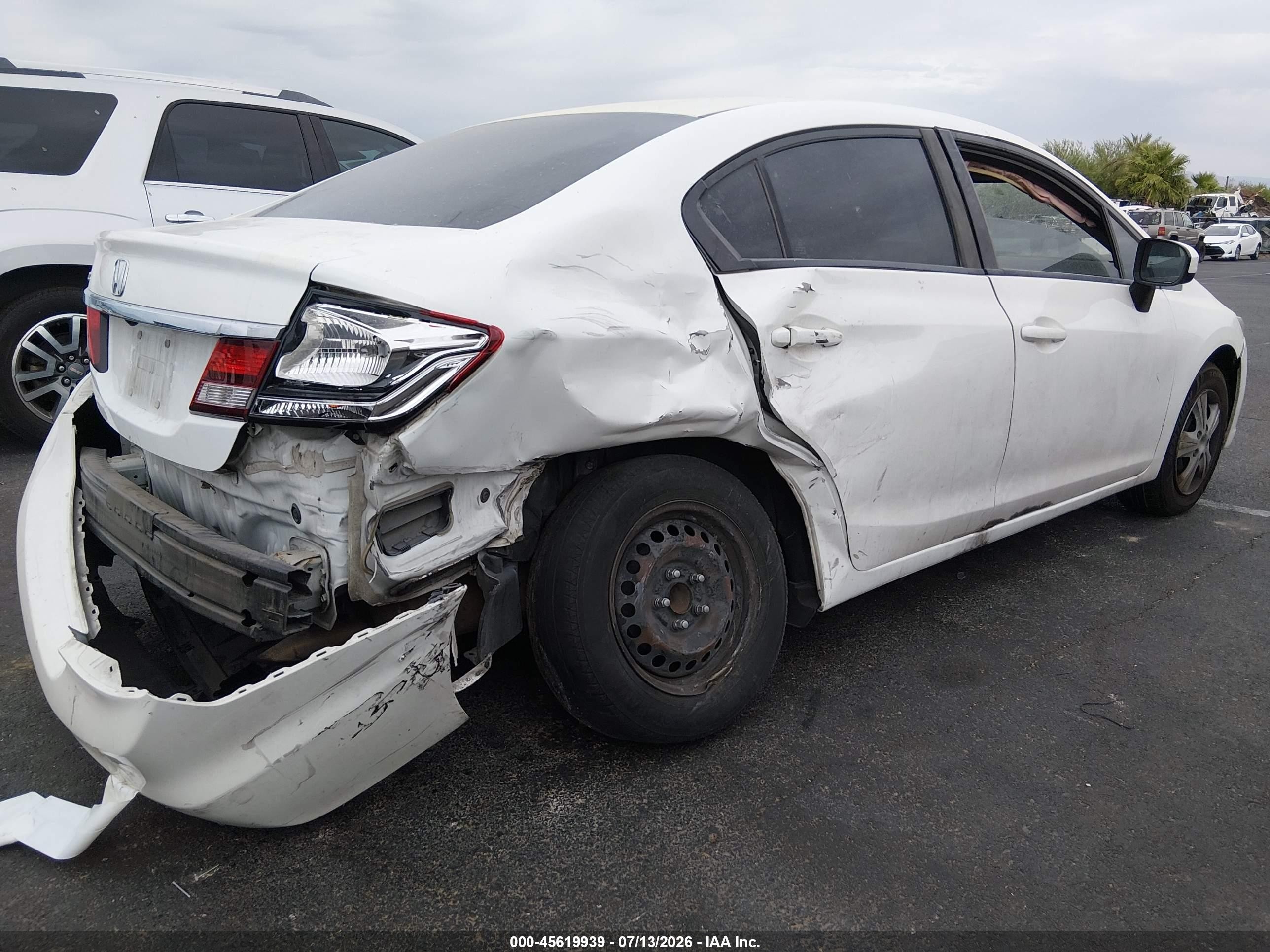 2014 Honda Civic Lx White vin: 19XFB2F5XEE211191