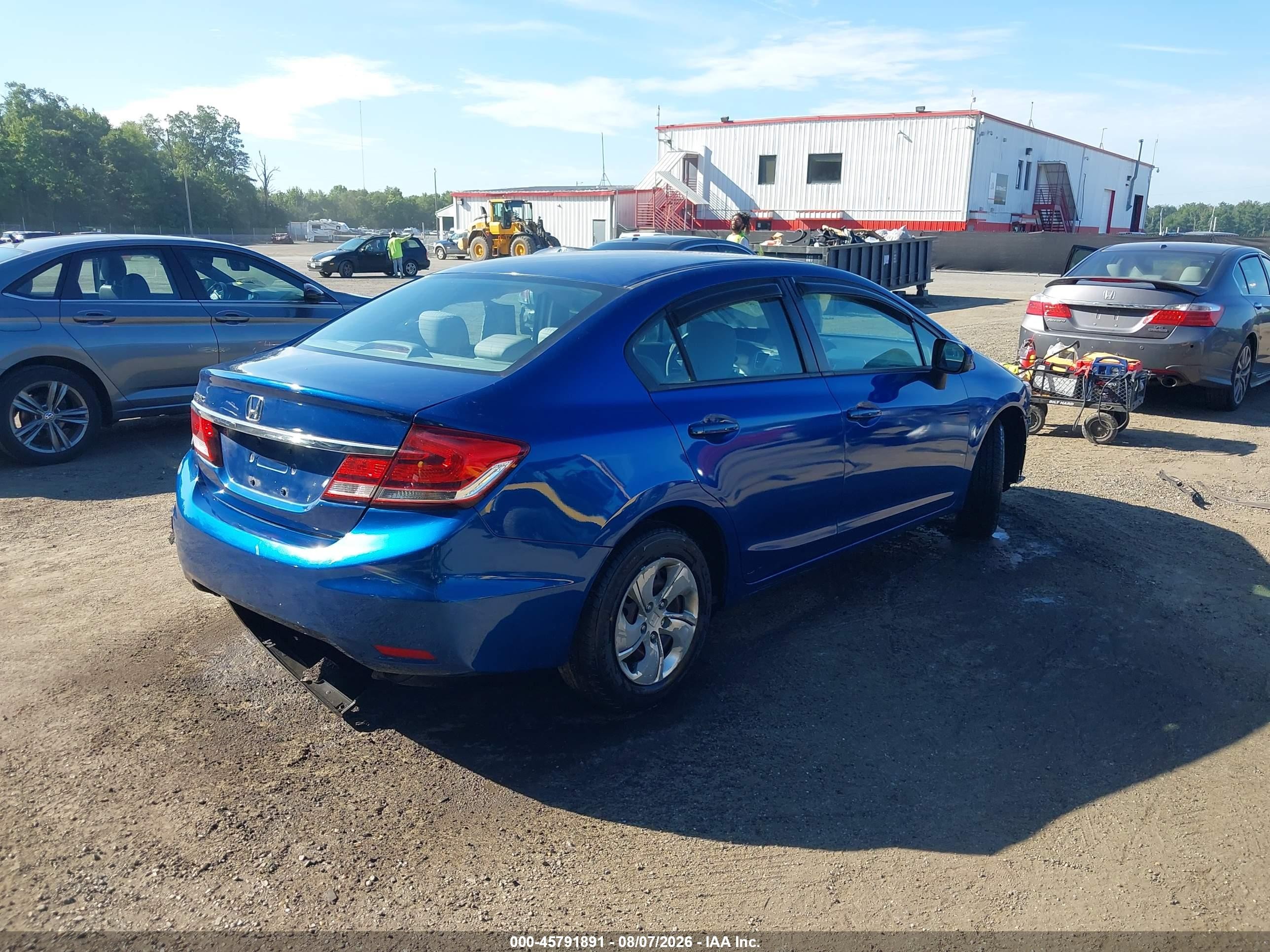 2014 Honda Civic Lx Blue vin: 19XFB2F5XEE212714