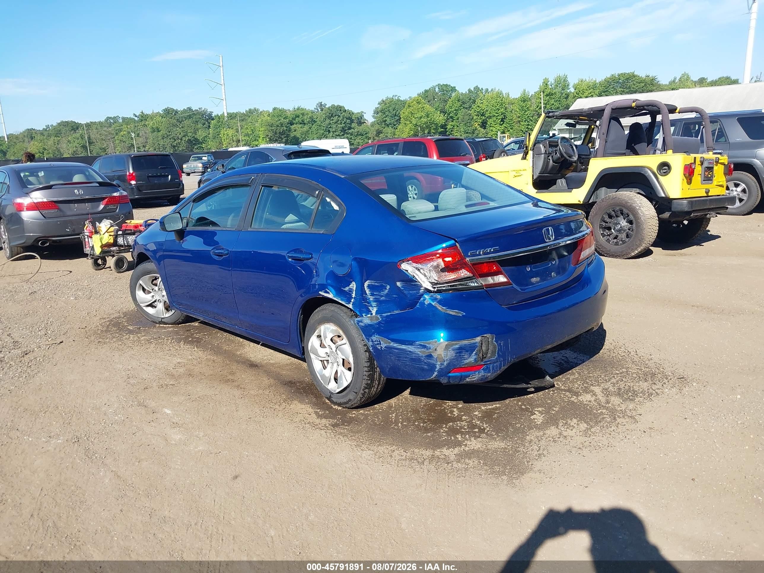 2014 Honda Civic Lx Blue vin: 19XFB2F5XEE212714