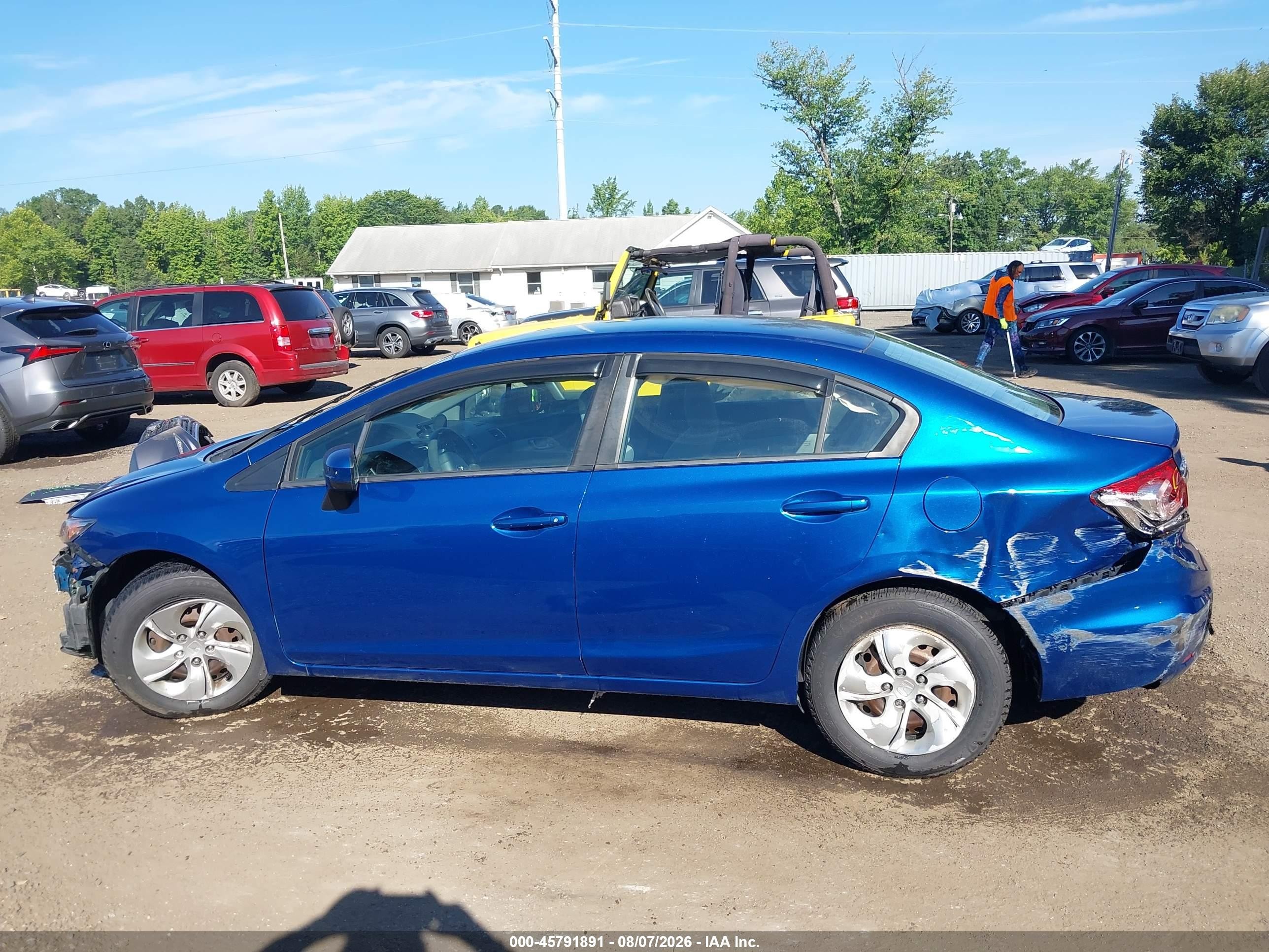 2014 Honda Civic Lx Blue vin: 19XFB2F5XEE212714