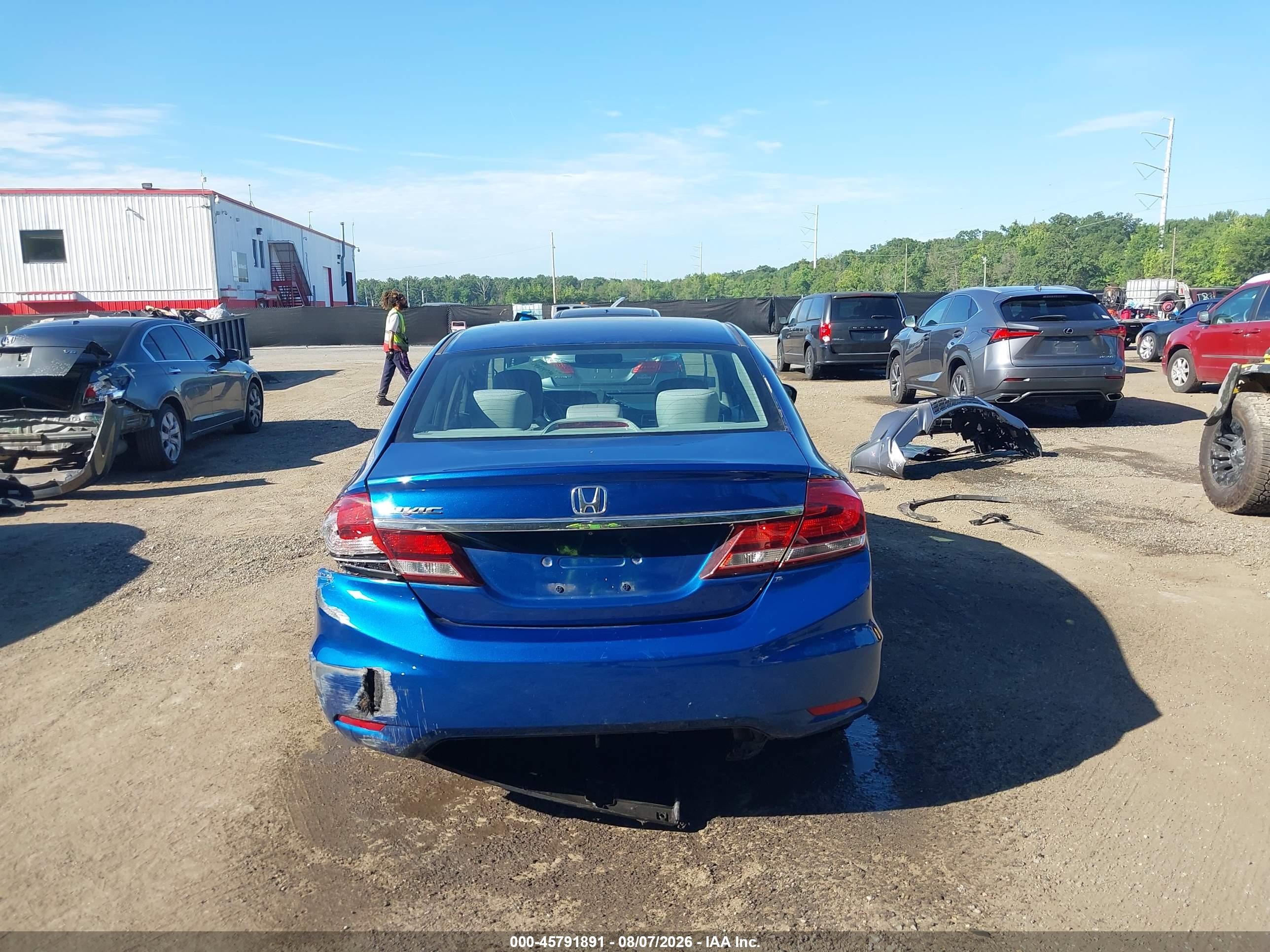 2014 Honda Civic Lx Blue vin: 19XFB2F5XEE212714