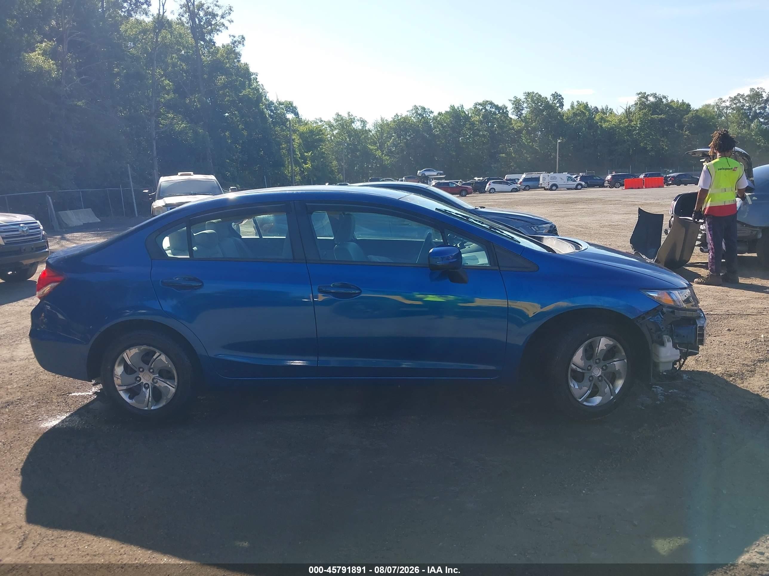 2014 Honda Civic Lx Blue vin: 19XFB2F5XEE212714