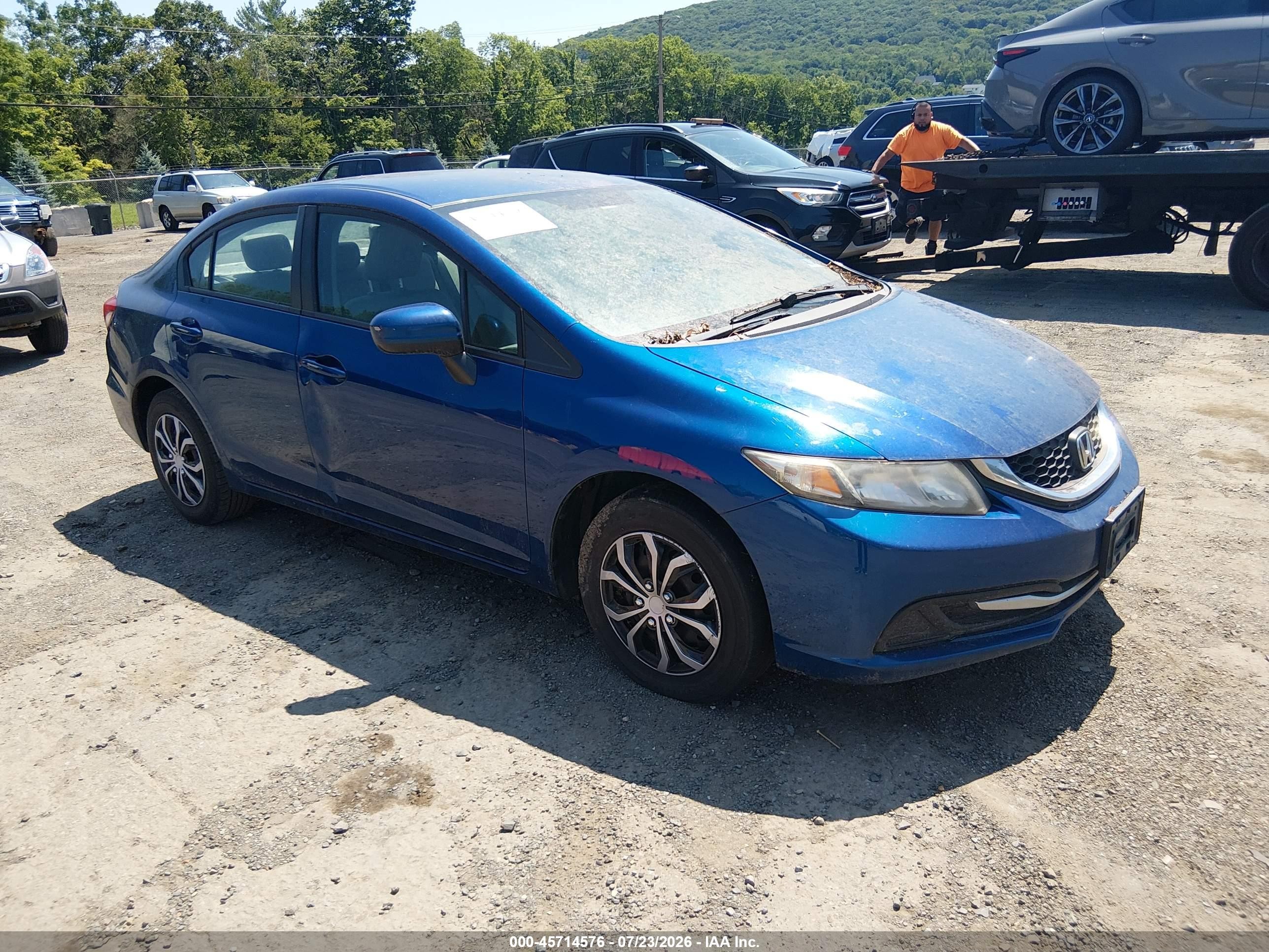 2014 Honda Civic Lx Синий vin: 19XFB2F5XEE217265