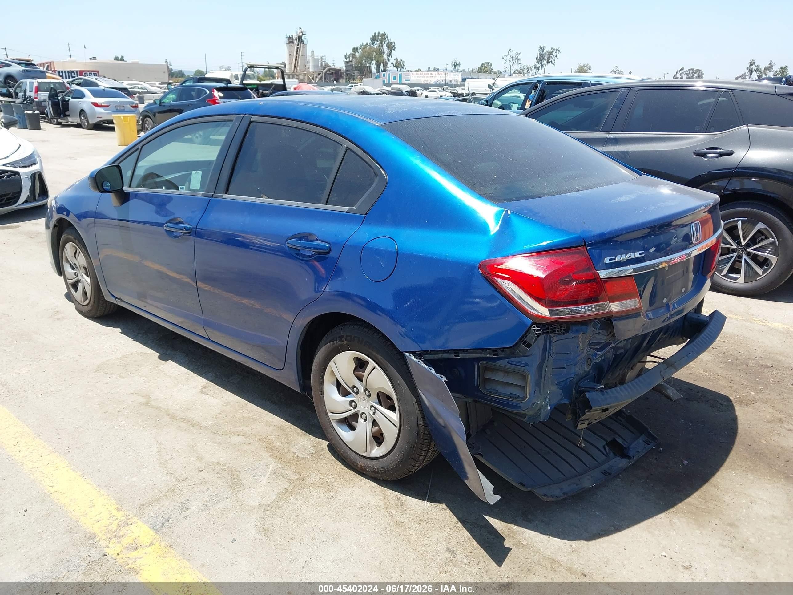 2014 Honda Civic Lx Blue vin: 19XFB2F5XEE222823