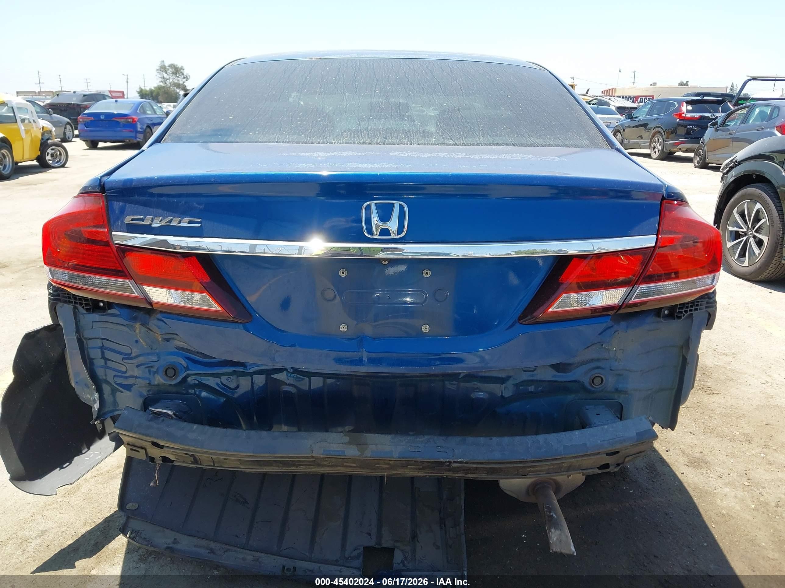 2014 Honda Civic Lx Blue vin: 19XFB2F5XEE222823