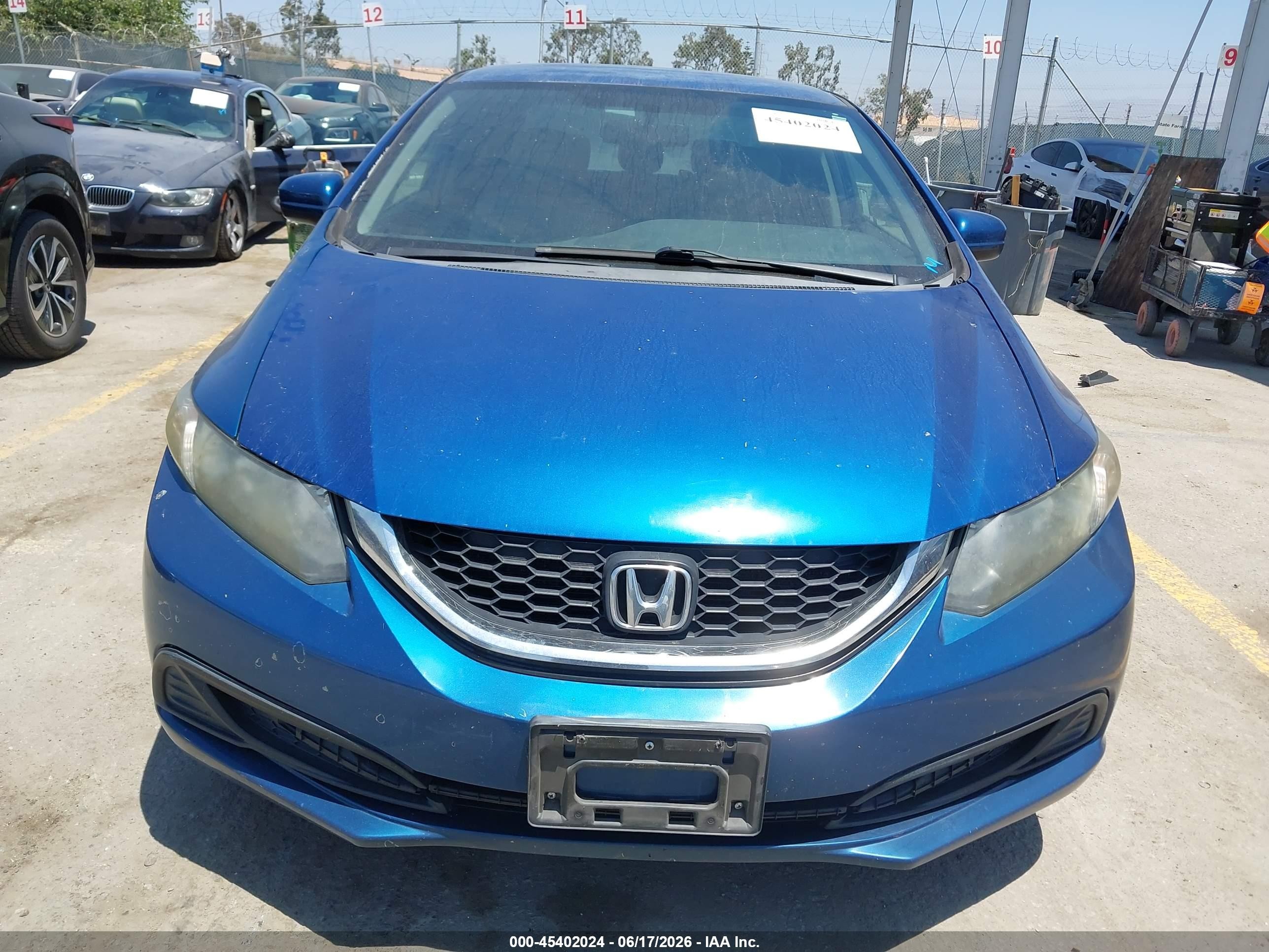 2014 Honda Civic Lx Blue vin: 19XFB2F5XEE222823