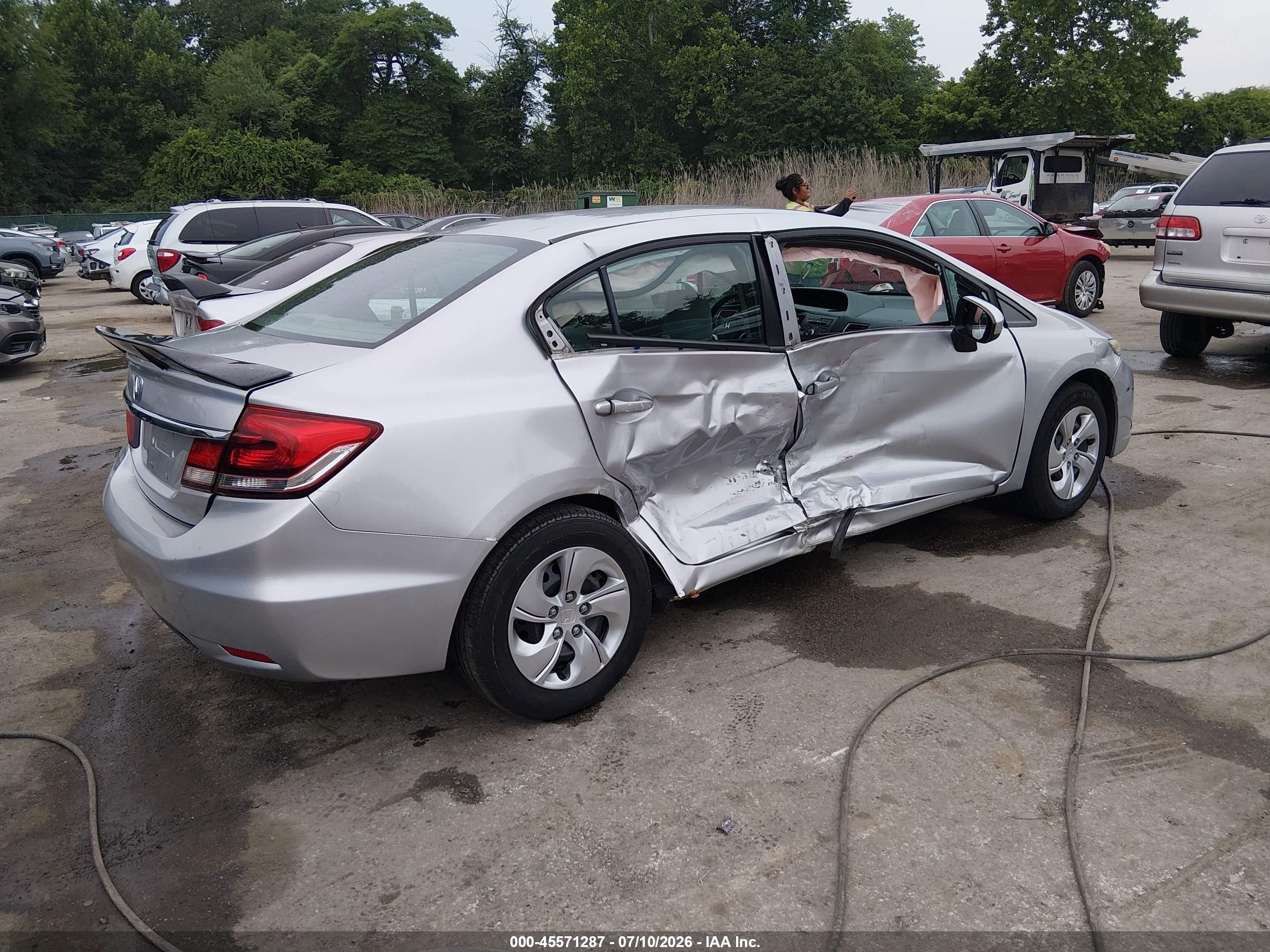 2014 Honda Civic Lx Silver vin: 19XFB2F5XEE246989