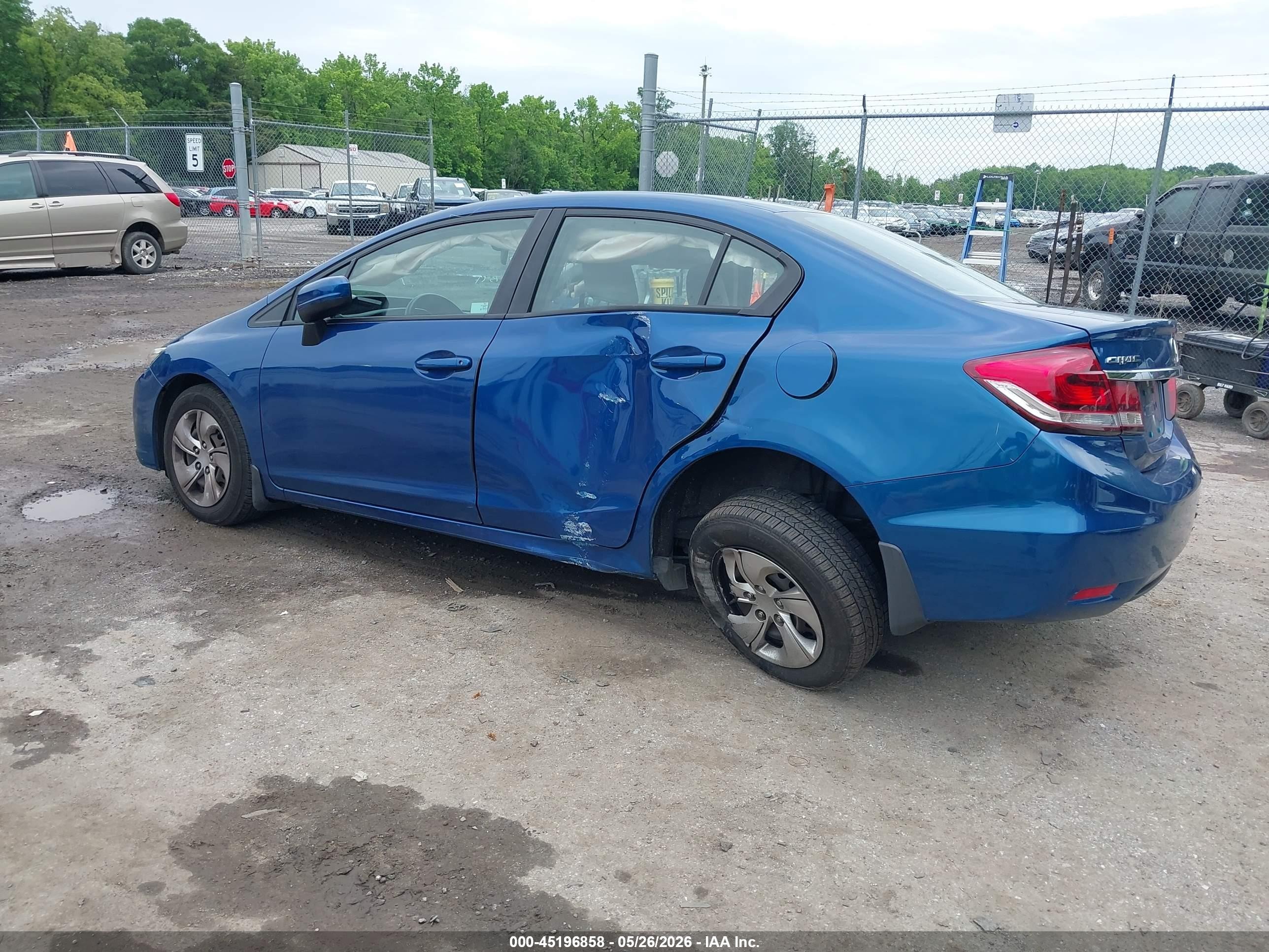 2014 Honda Civic Lx Blue vin: 19XFB2F5XEE270371