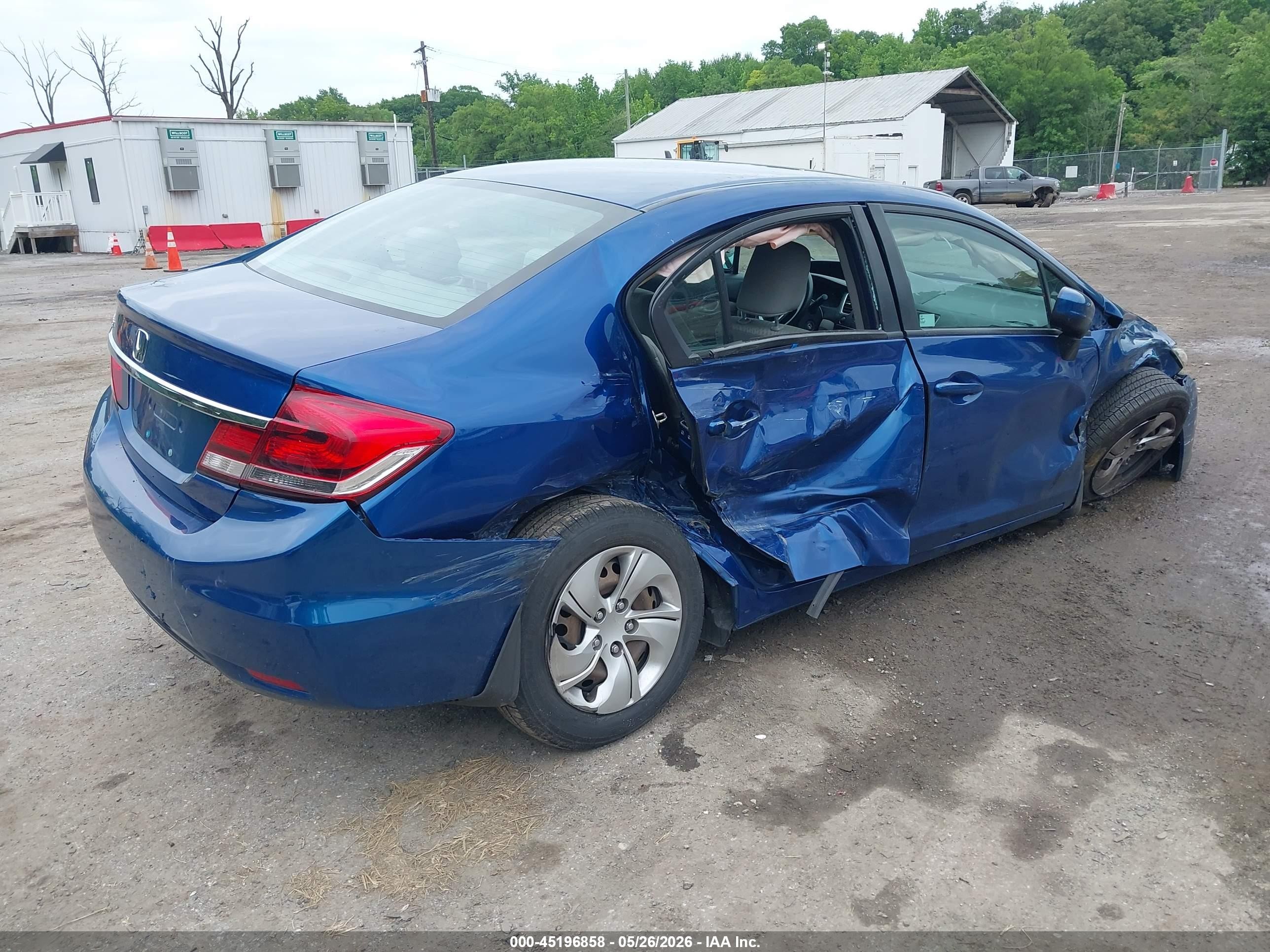 2014 Honda Civic Lx Blue vin: 19XFB2F5XEE270371