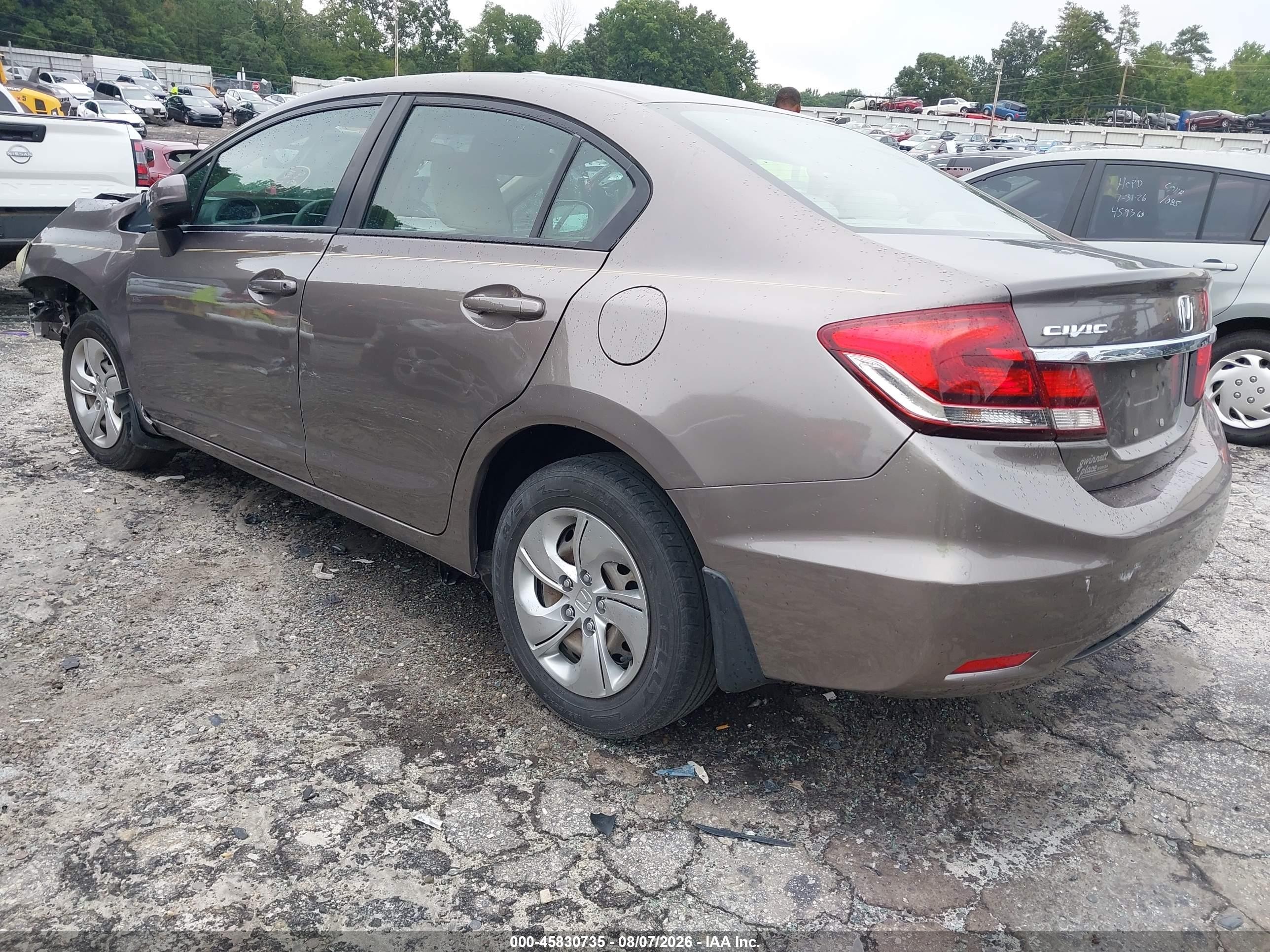 2015 Honda Civic Lx Brown vin: 19XFB2F5XFE003989
