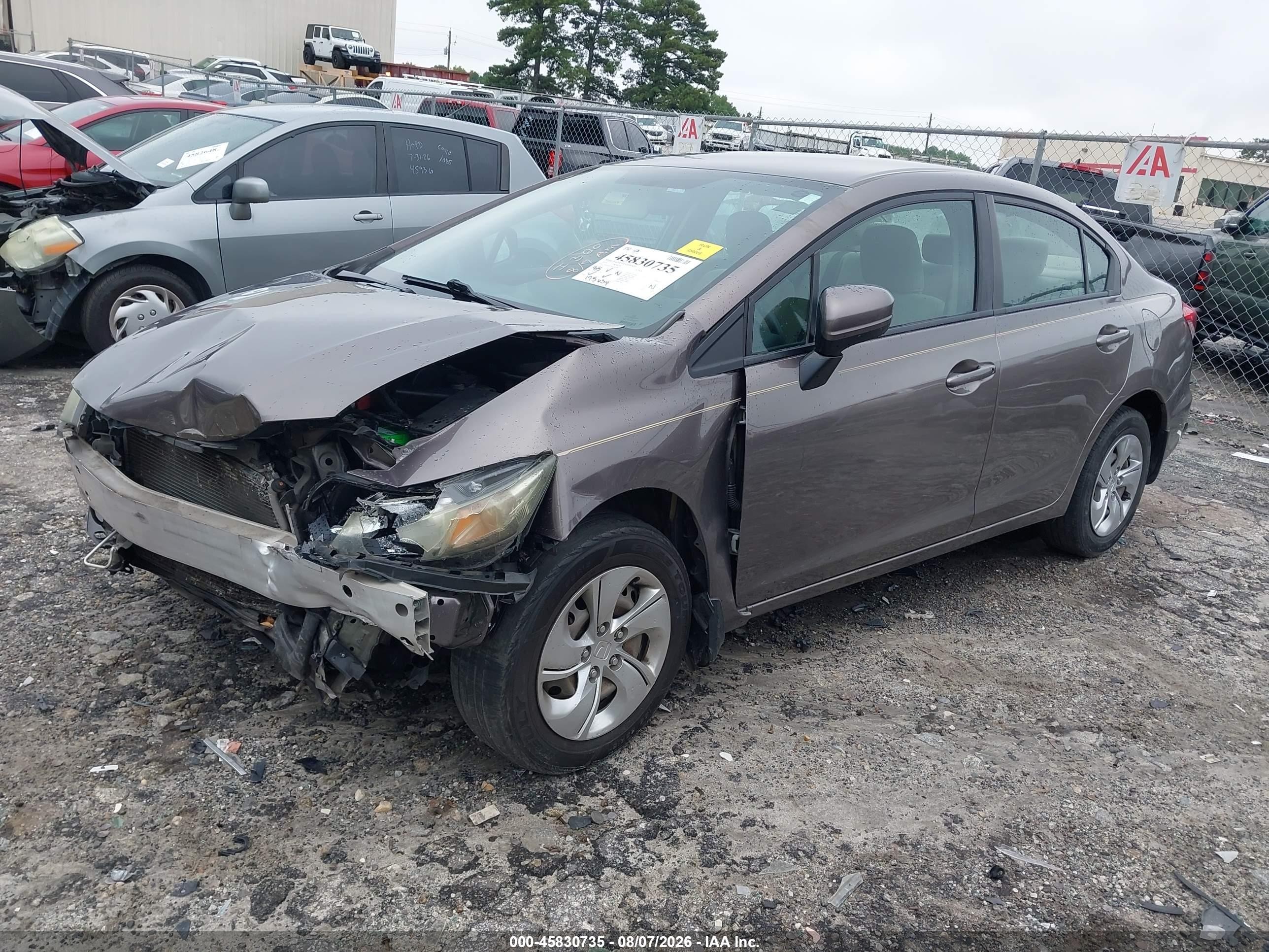 2015 Honda Civic Lx Brown vin: 19XFB2F5XFE003989