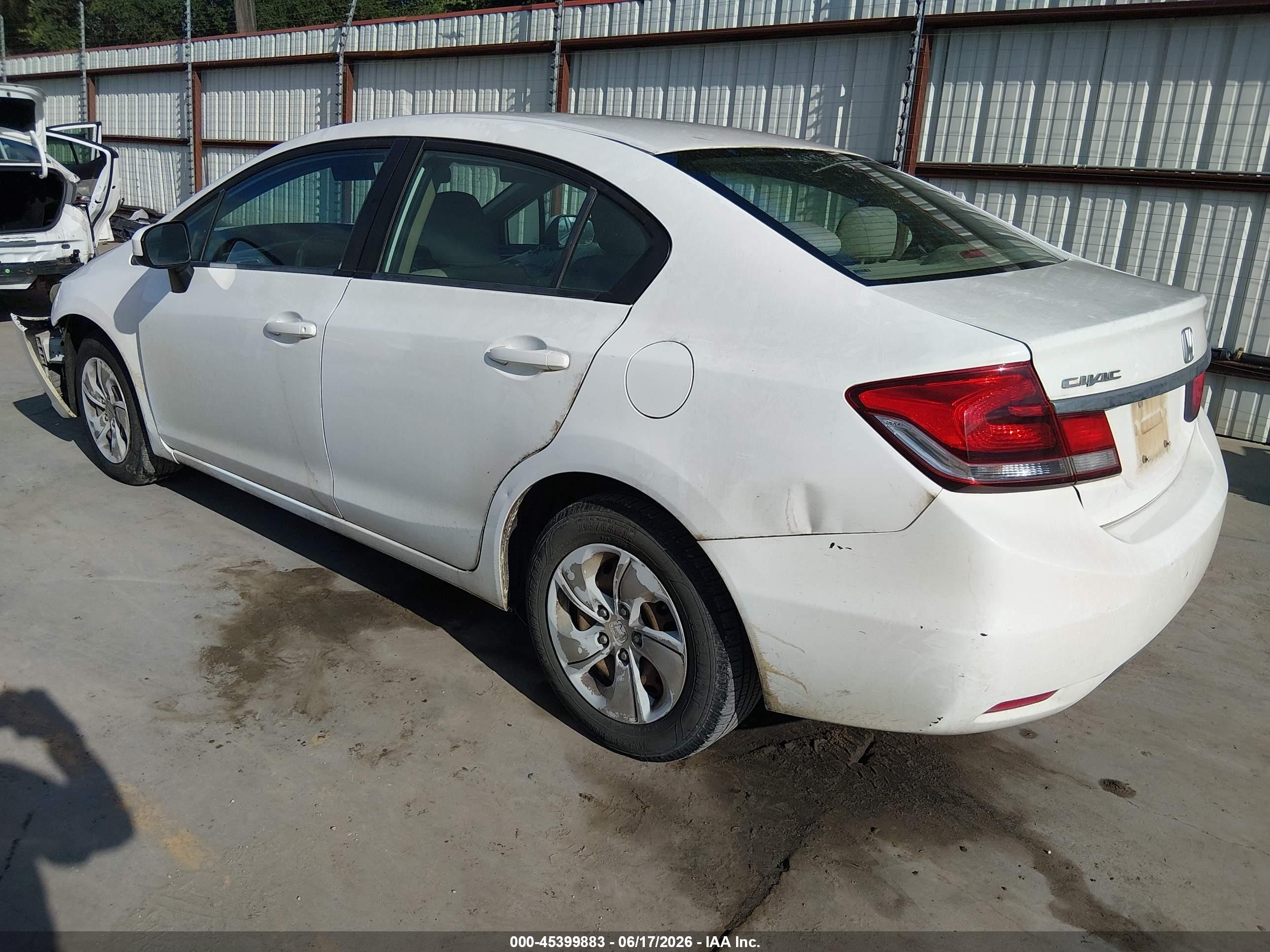 2015 Honda Civic Lx White vin: 19XFB2F5XFE035468