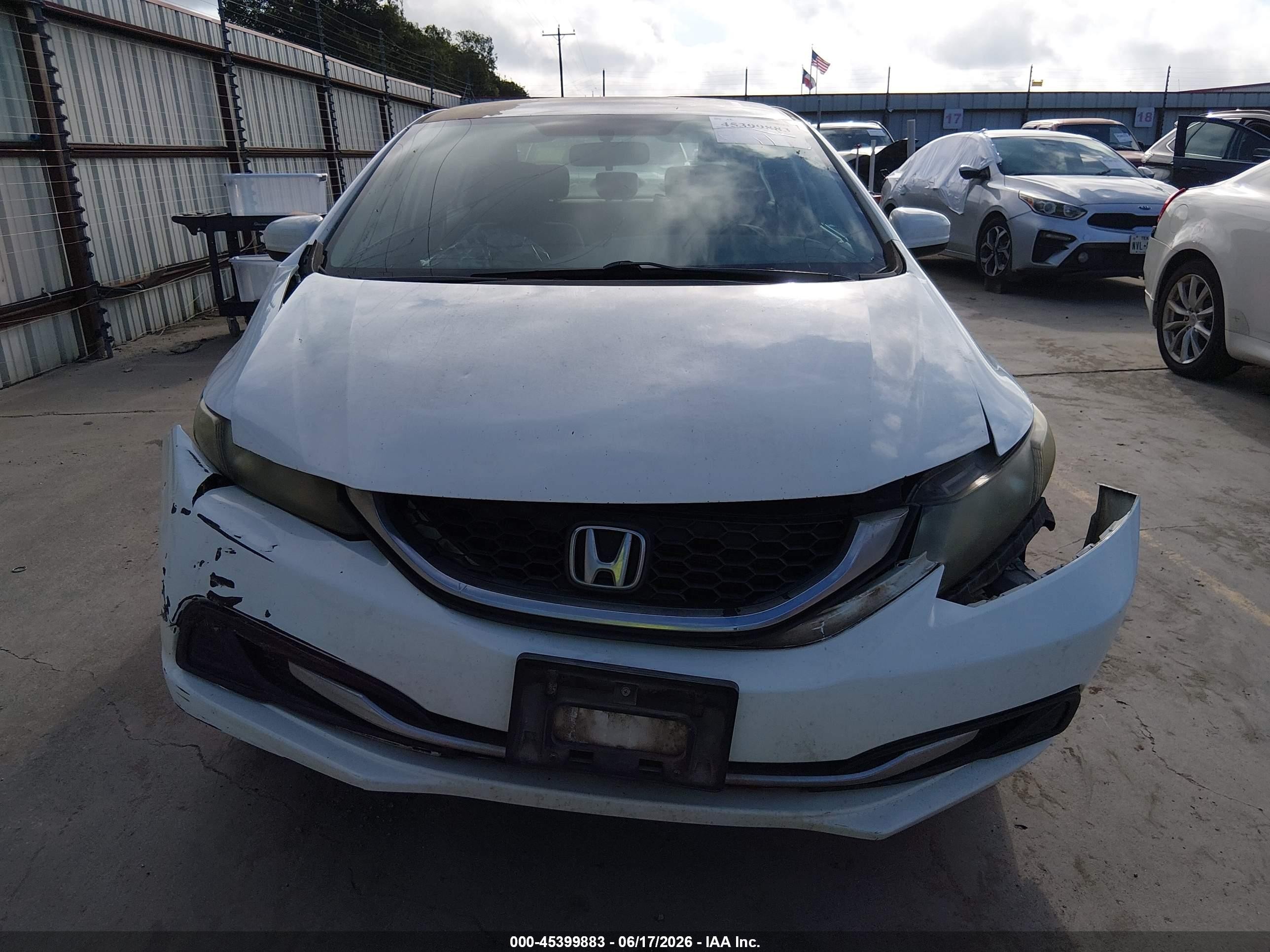 2015 Honda Civic Lx White vin: 19XFB2F5XFE035468