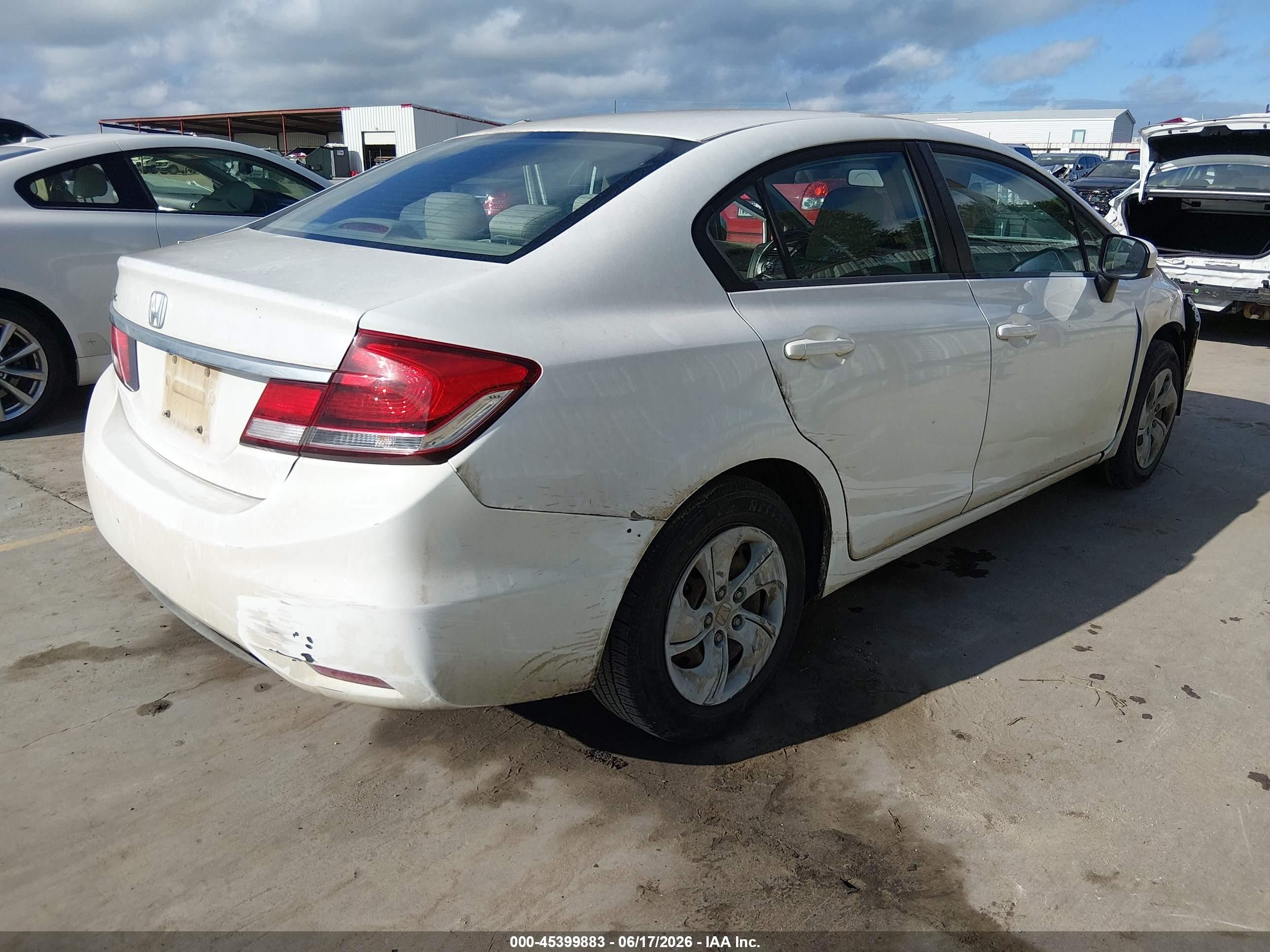 2015 Honda Civic Lx White vin: 19XFB2F5XFE035468