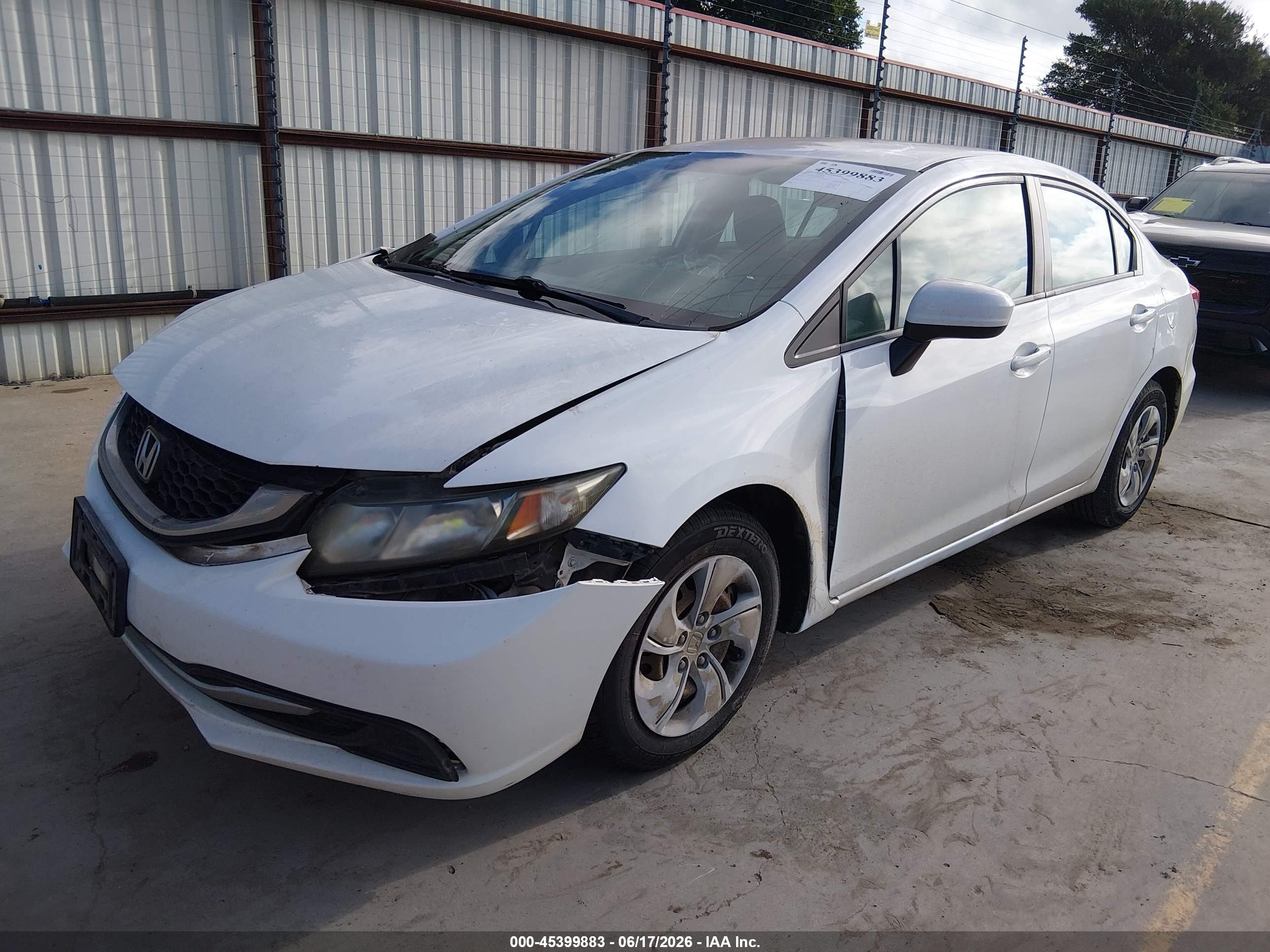 2015 Honda Civic Lx White vin: 19XFB2F5XFE035468