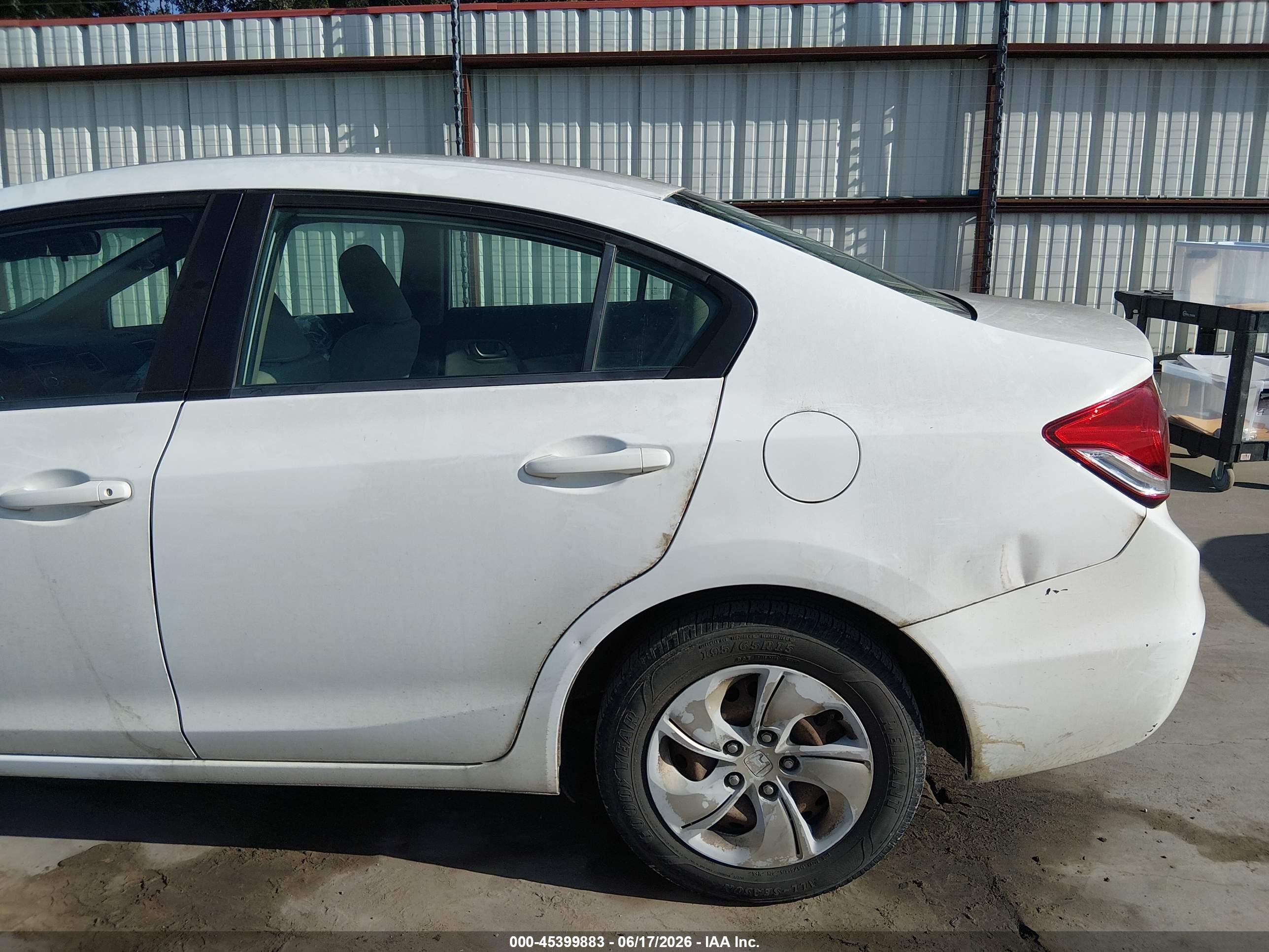 2015 Honda Civic Lx White vin: 19XFB2F5XFE035468