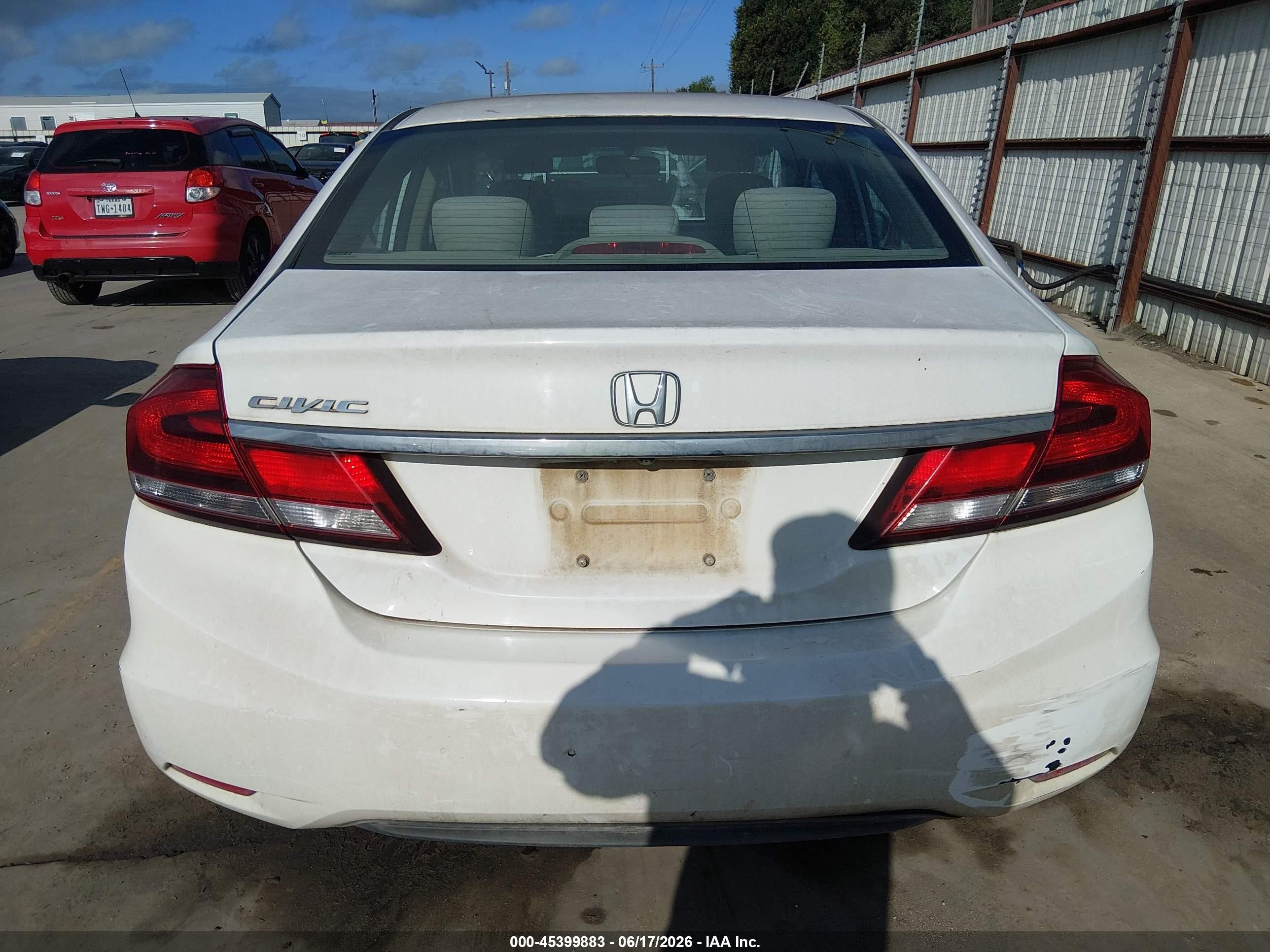2015 Honda Civic Lx White vin: 19XFB2F5XFE035468