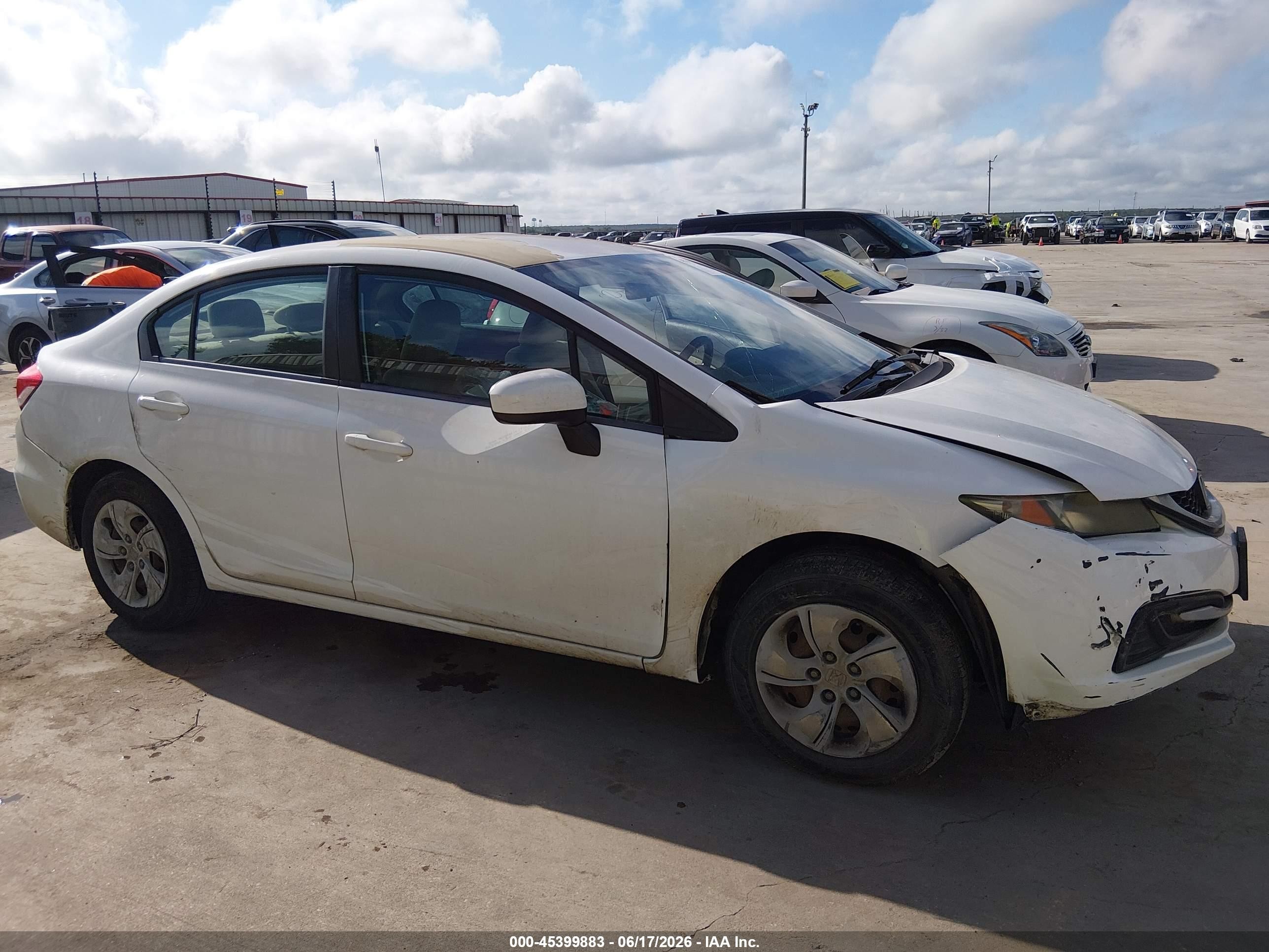 2015 Honda Civic Lx White vin: 19XFB2F5XFE035468