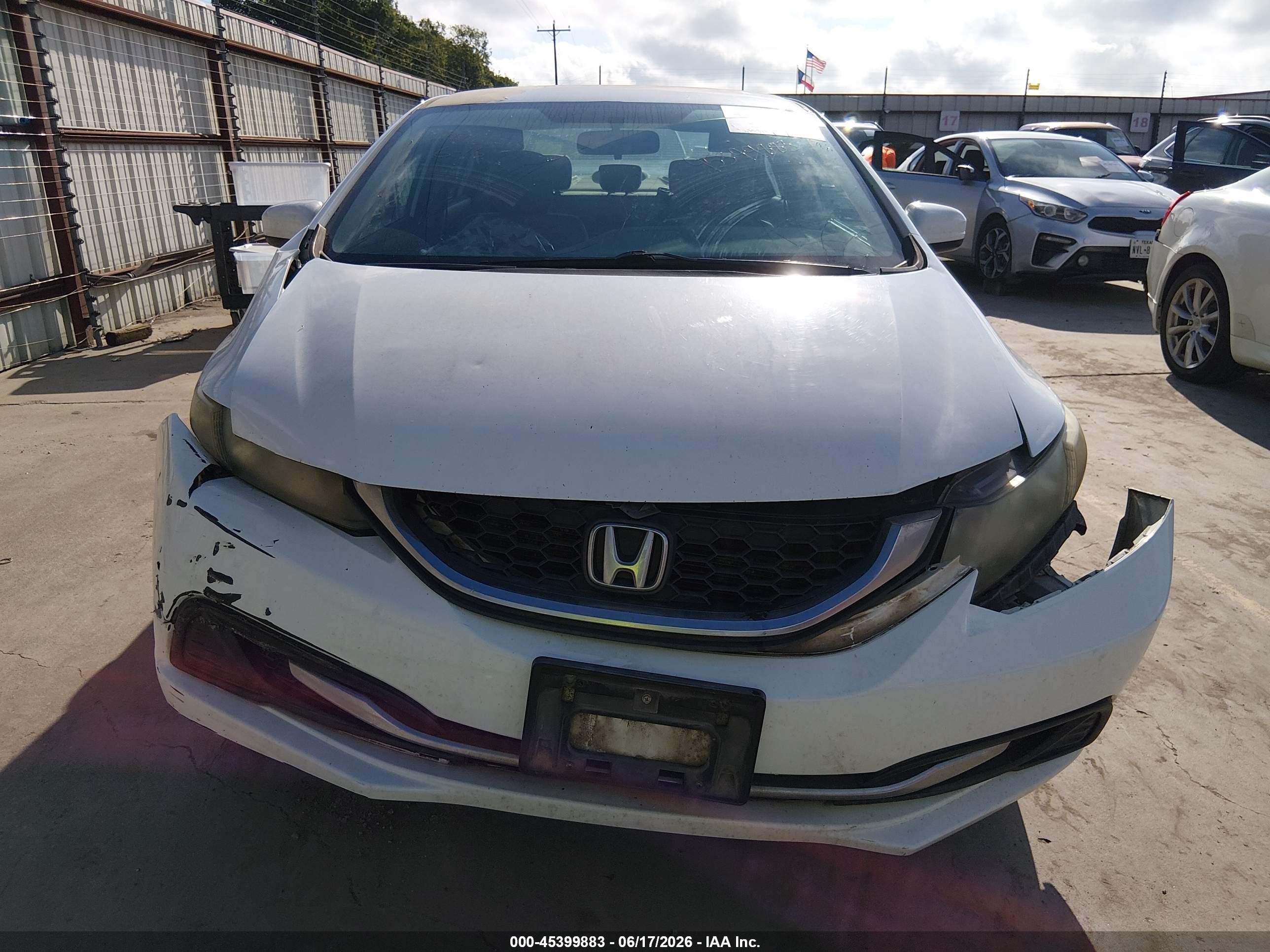 2015 Honda Civic Lx White vin: 19XFB2F5XFE035468