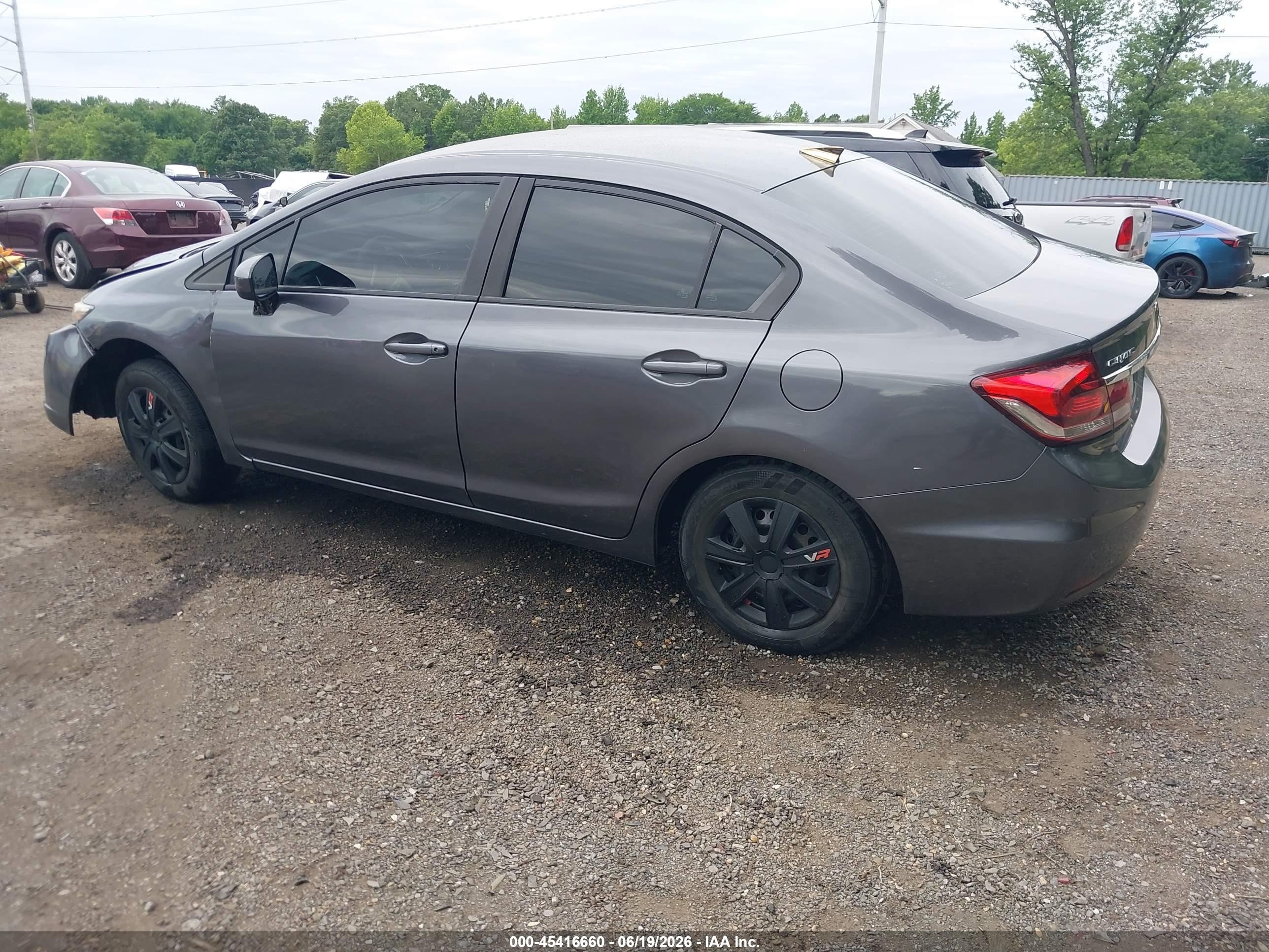 2015 Honda Civic Lx Gray vin: 19XFB2F5XFE037429
