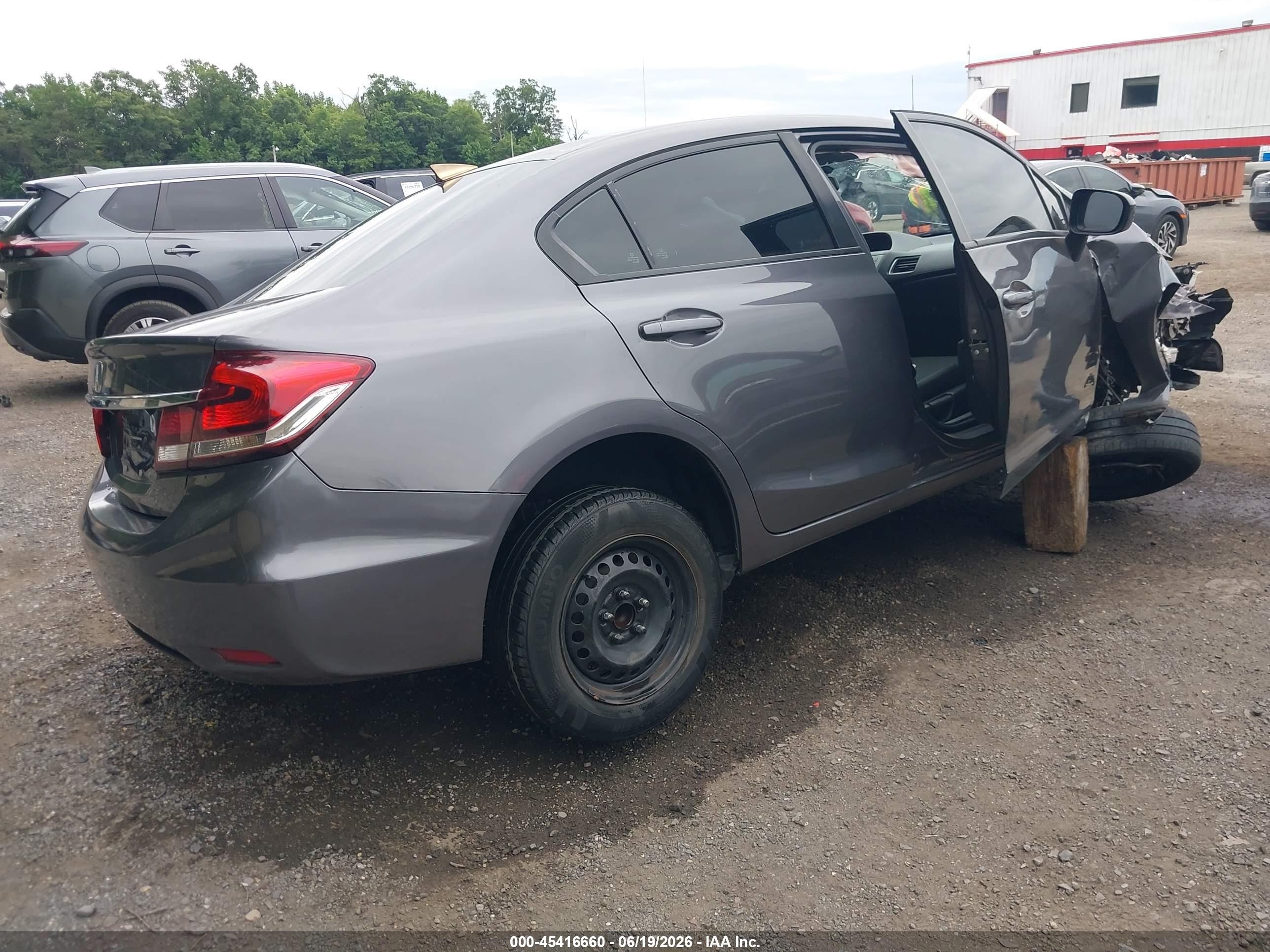 2015 Honda Civic Lx Gray vin: 19XFB2F5XFE037429