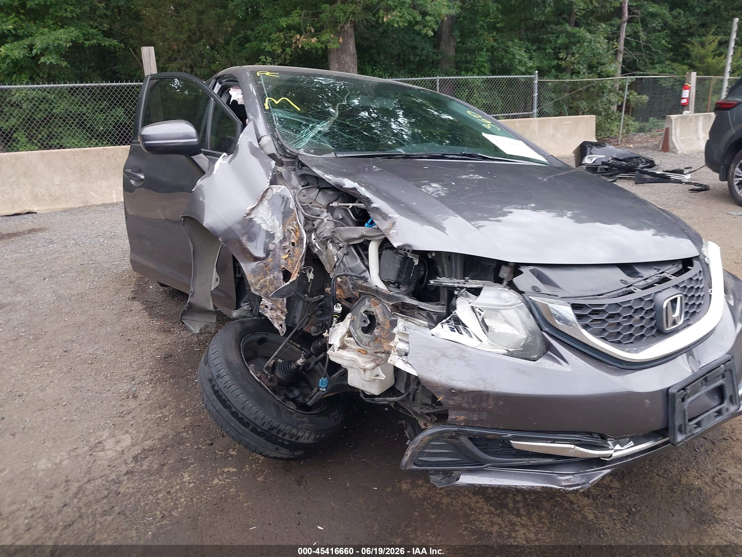 2015 Honda Civic Lx Gray vin: 19XFB2F5XFE037429