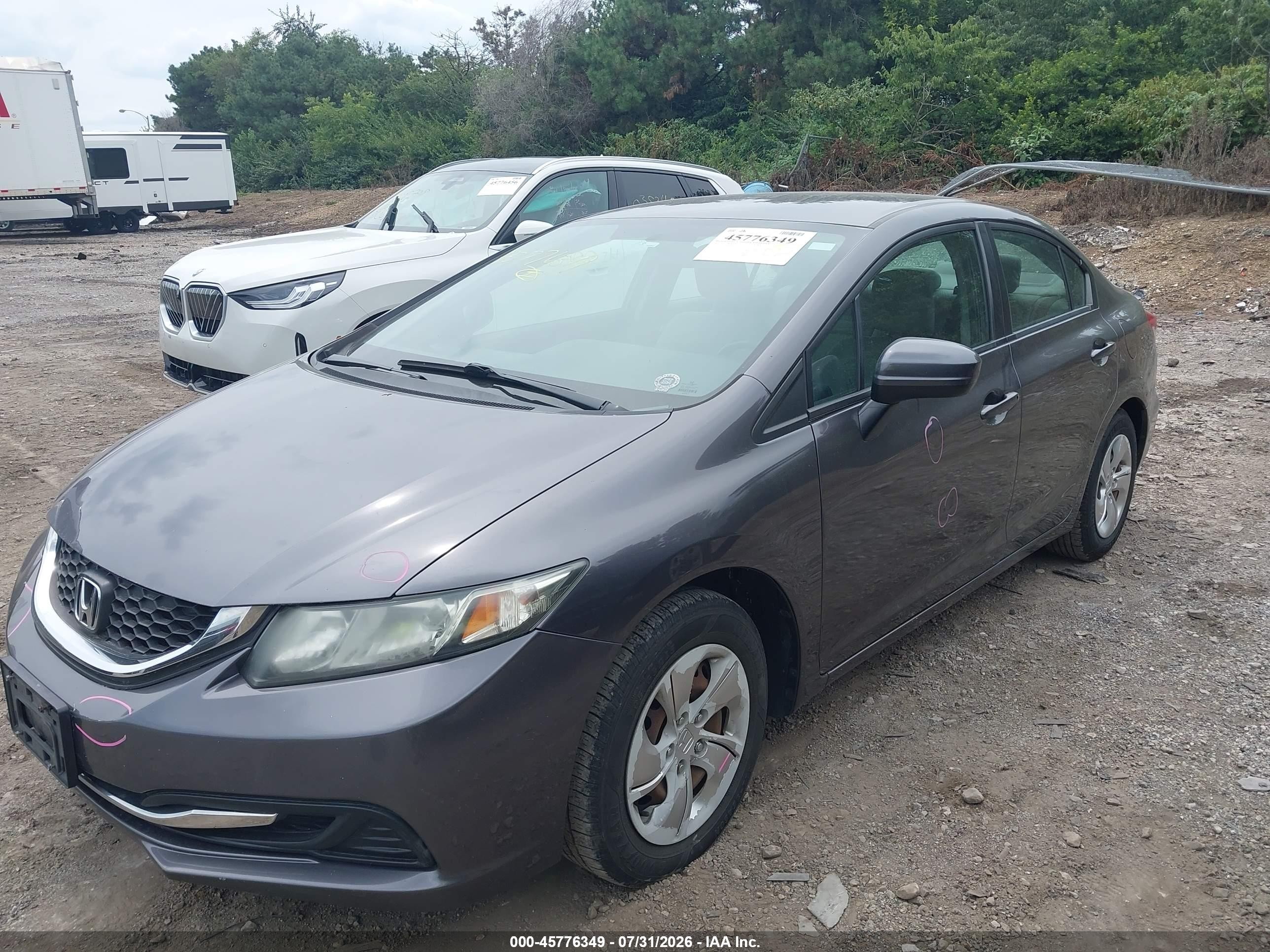 2015 Honda Civic Lx Gray vin: 19XFB2F5XFE049242